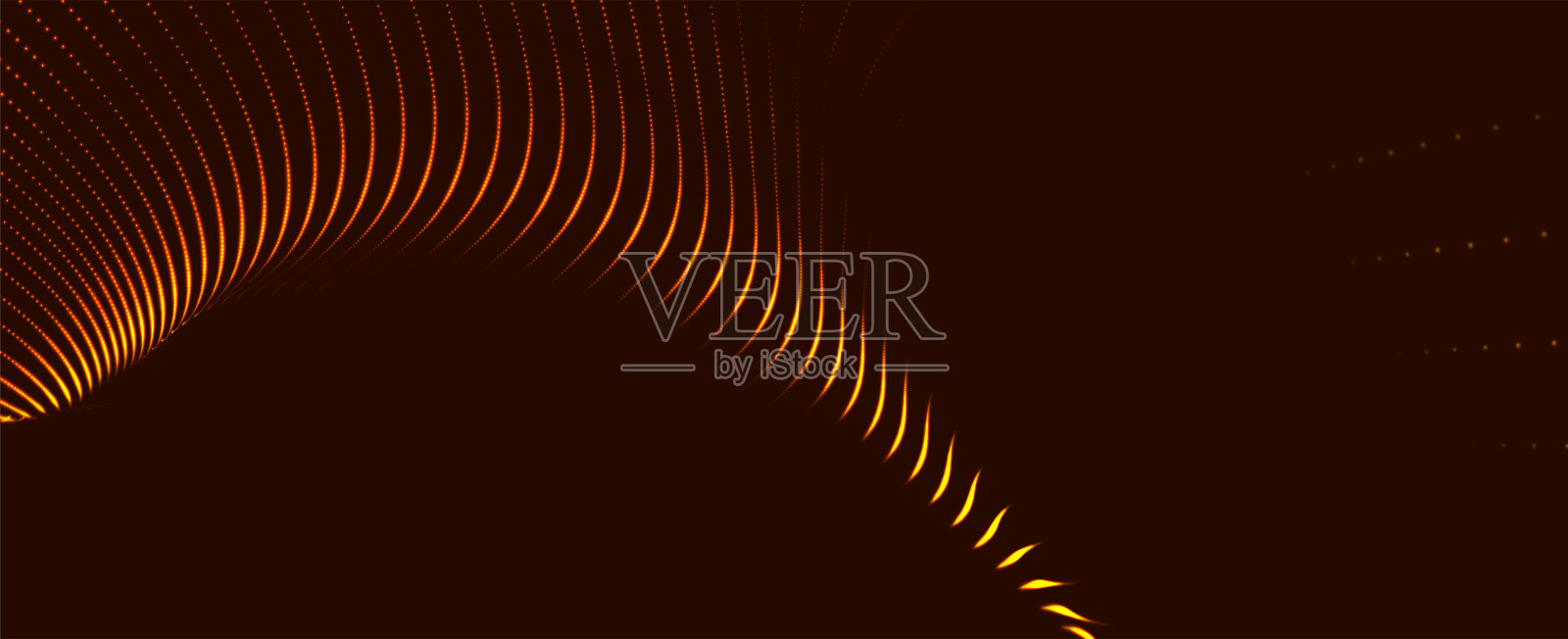 抽象的数字粒子波。未来的点波。技术背景矢量。插画图片素材