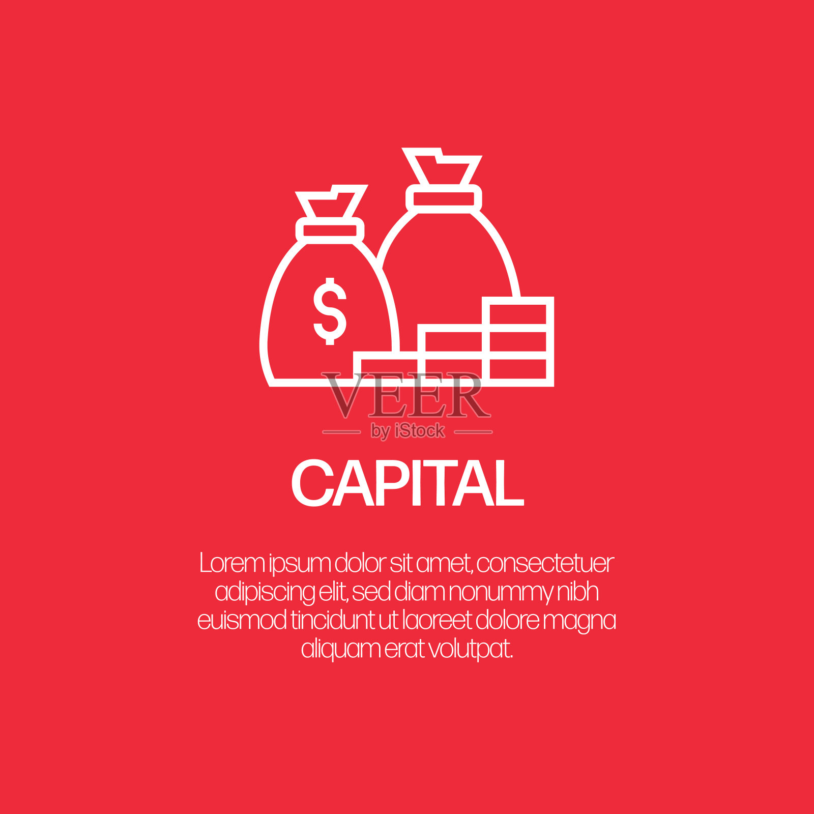 大写线图标，轮廓矢量符号插图。像素完美插画图片素材