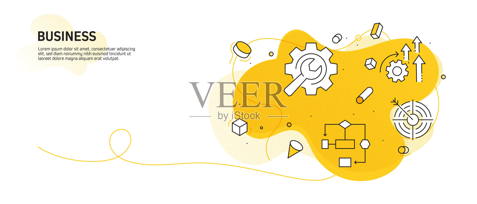 商业相关的现代线条风格矢量插图插画图片素材