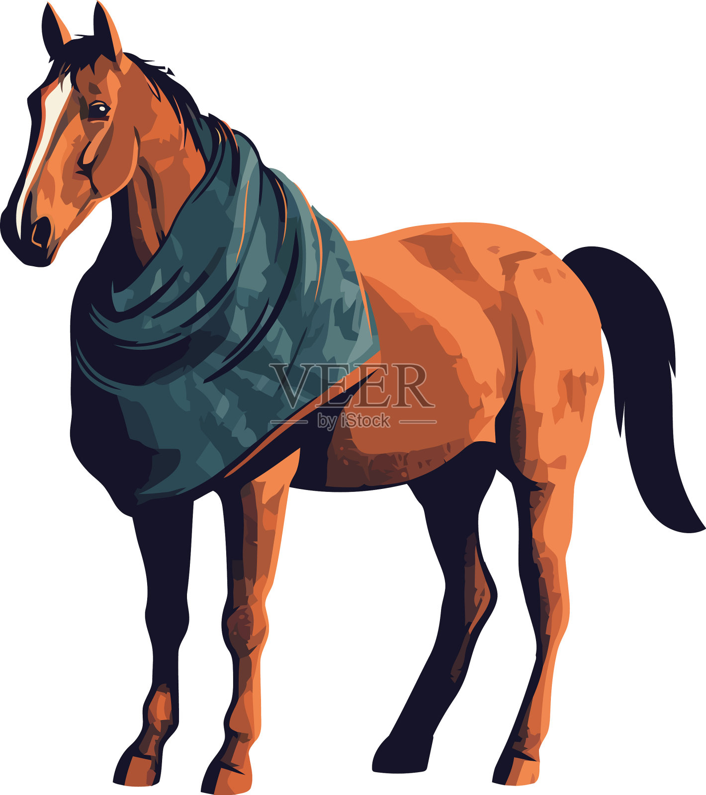 美丽的种马在冬季马术设计元素图片