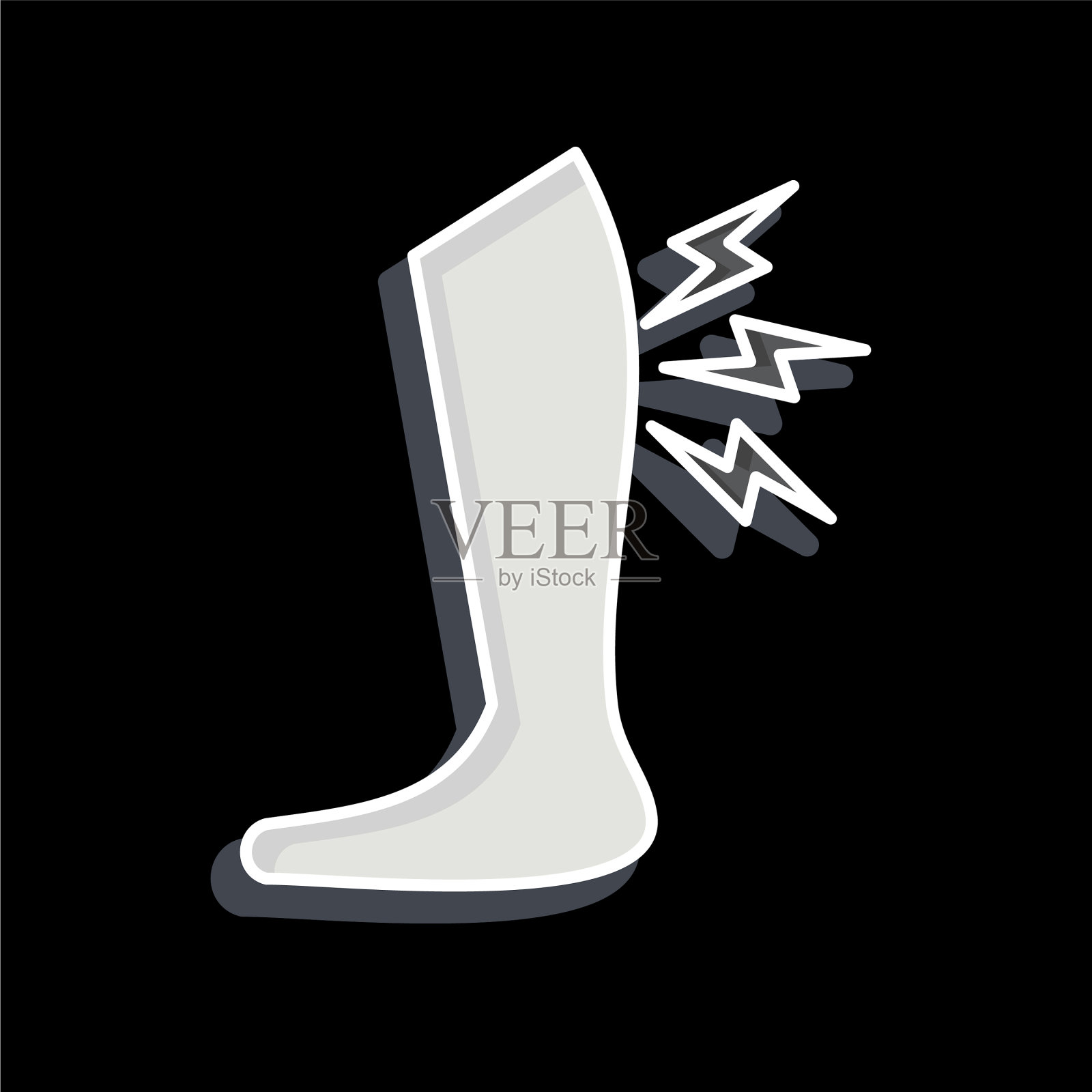 胫骨图标与矫形术符号光泽相关插画图片素材