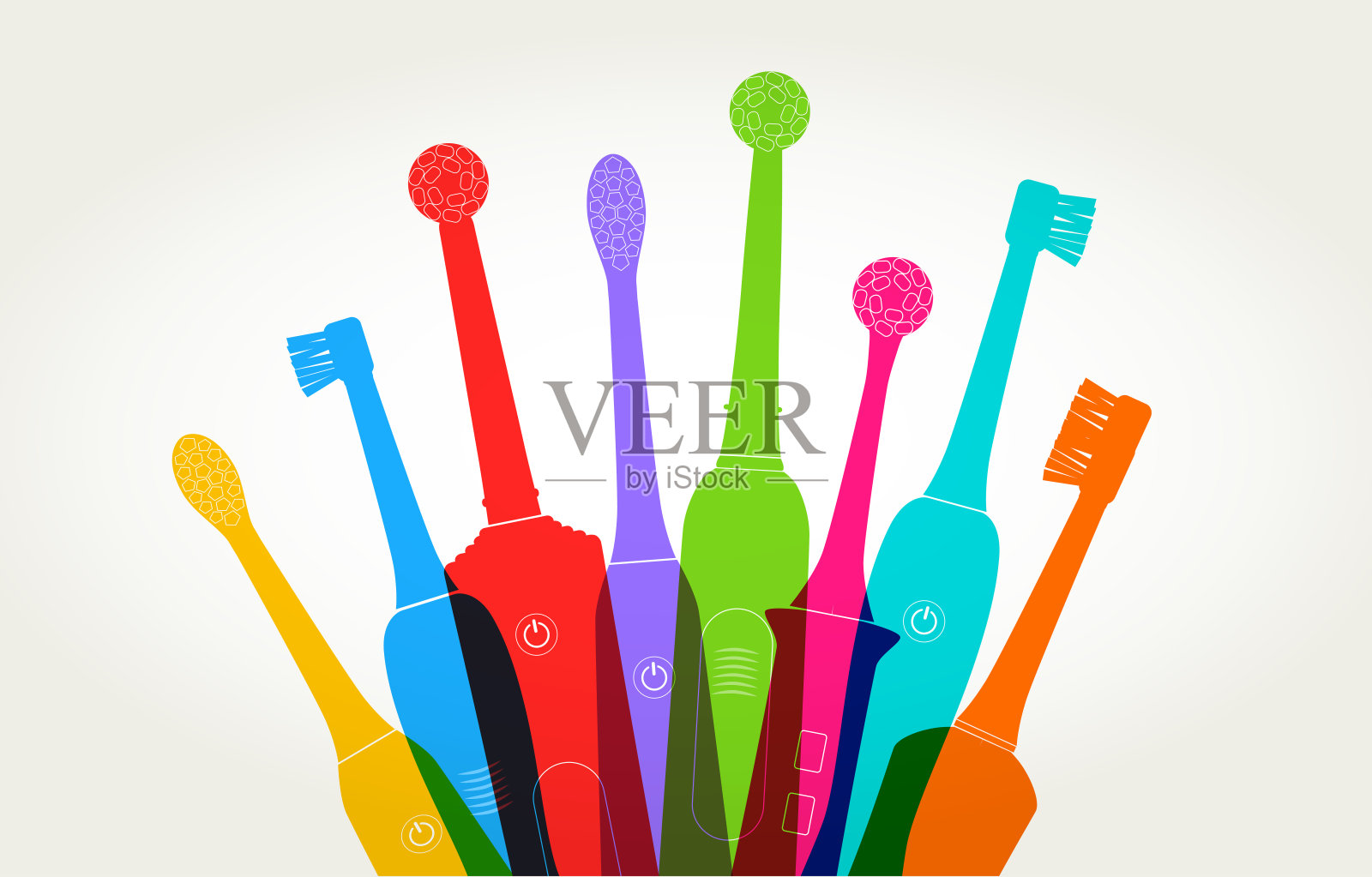 电动牙刷插画图片素材