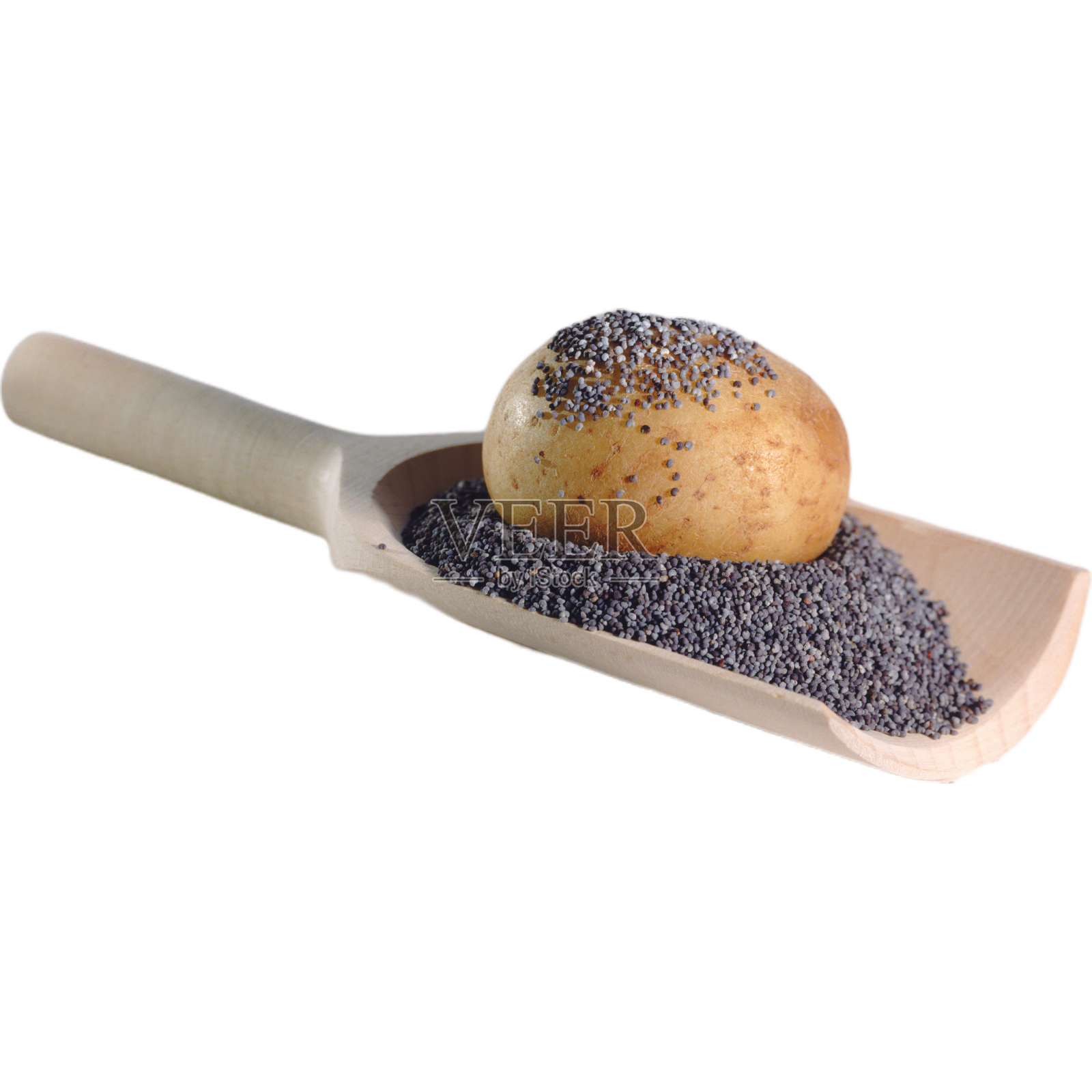 铲子里的芝麻和面包设计元素图片