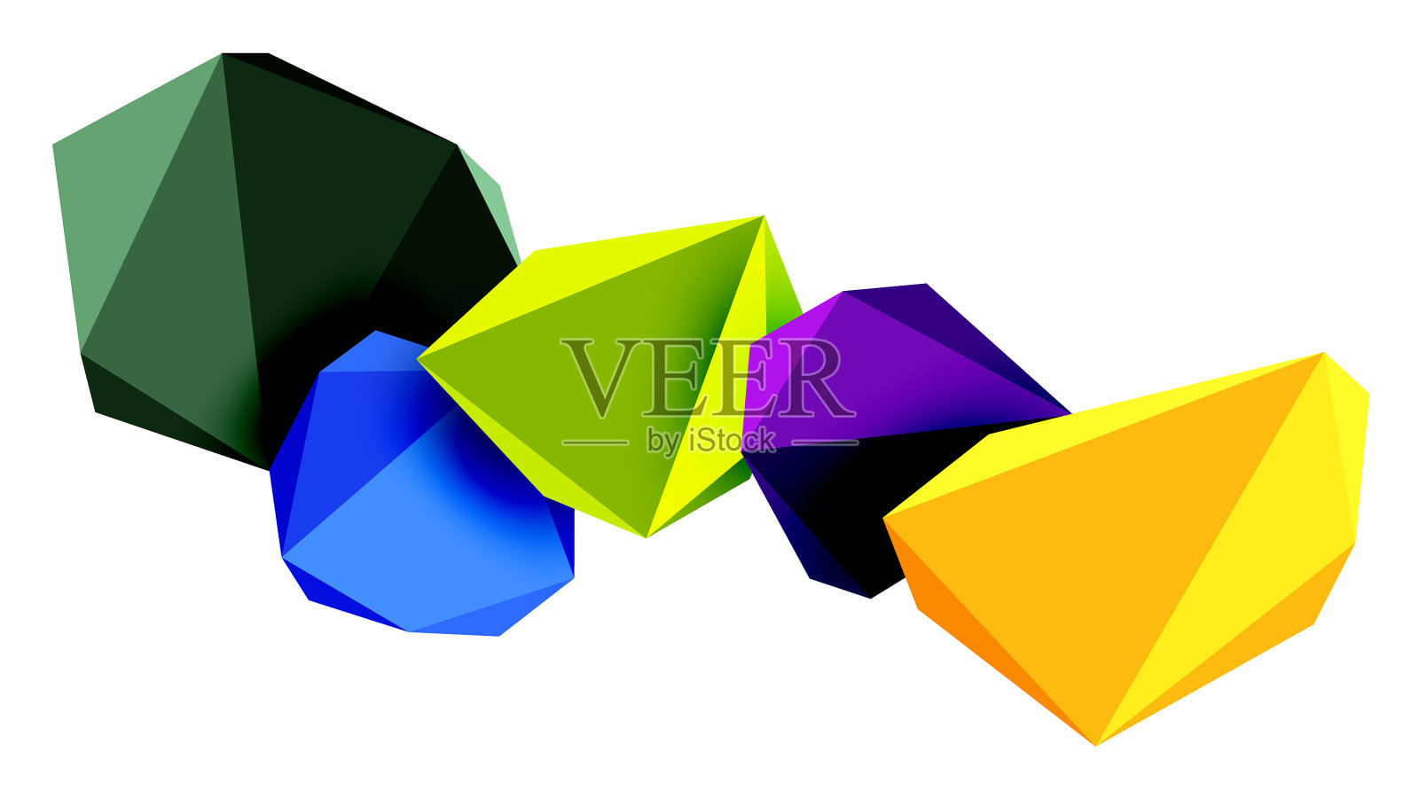 抽象低聚石设计几何三维设计元素图片