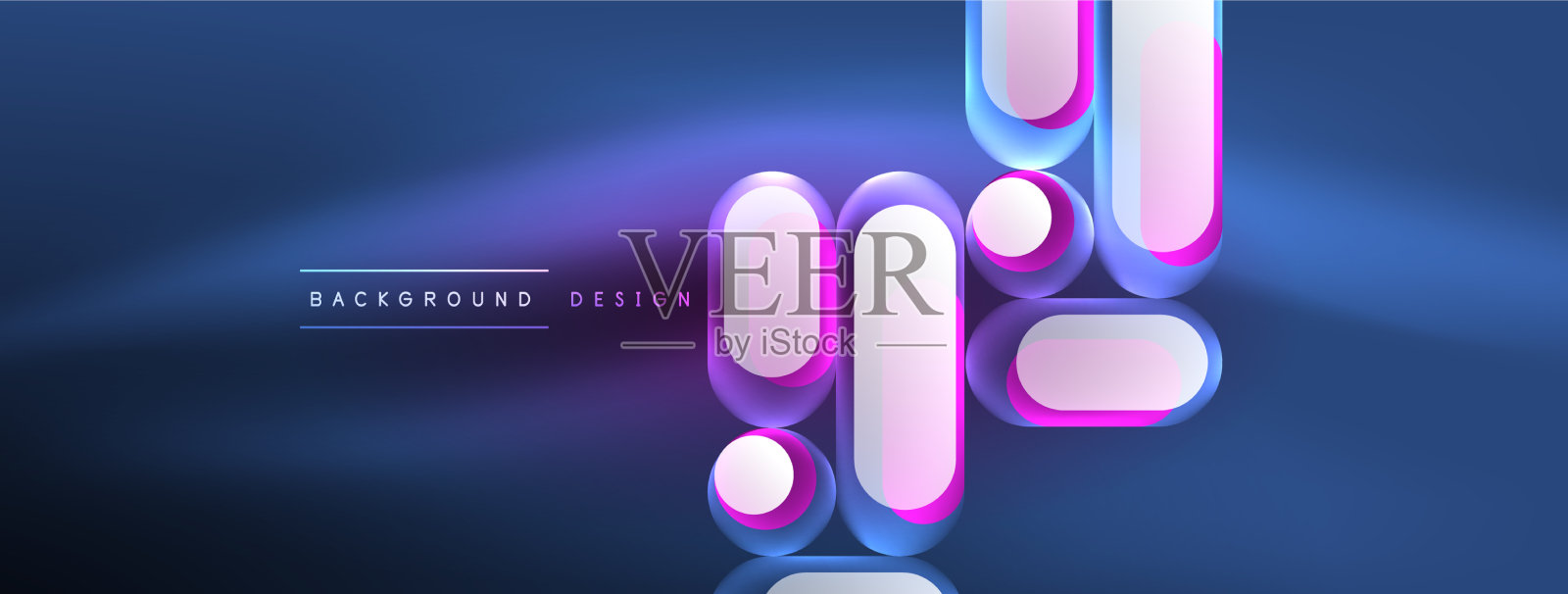 霓虹圆抽象背景模板插画图片素材