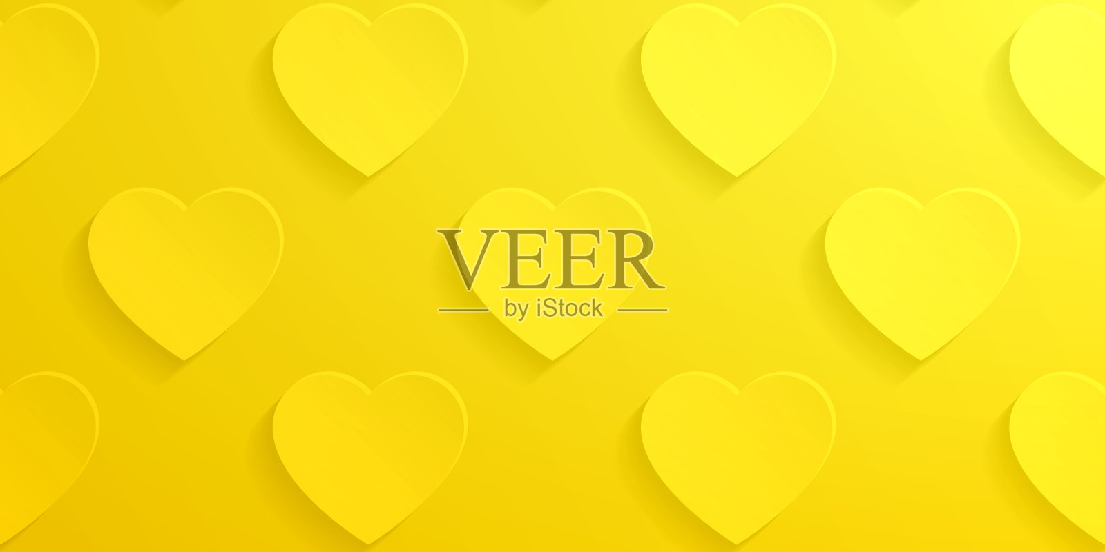 摘要黄色背景-心脏模式插画图片素材