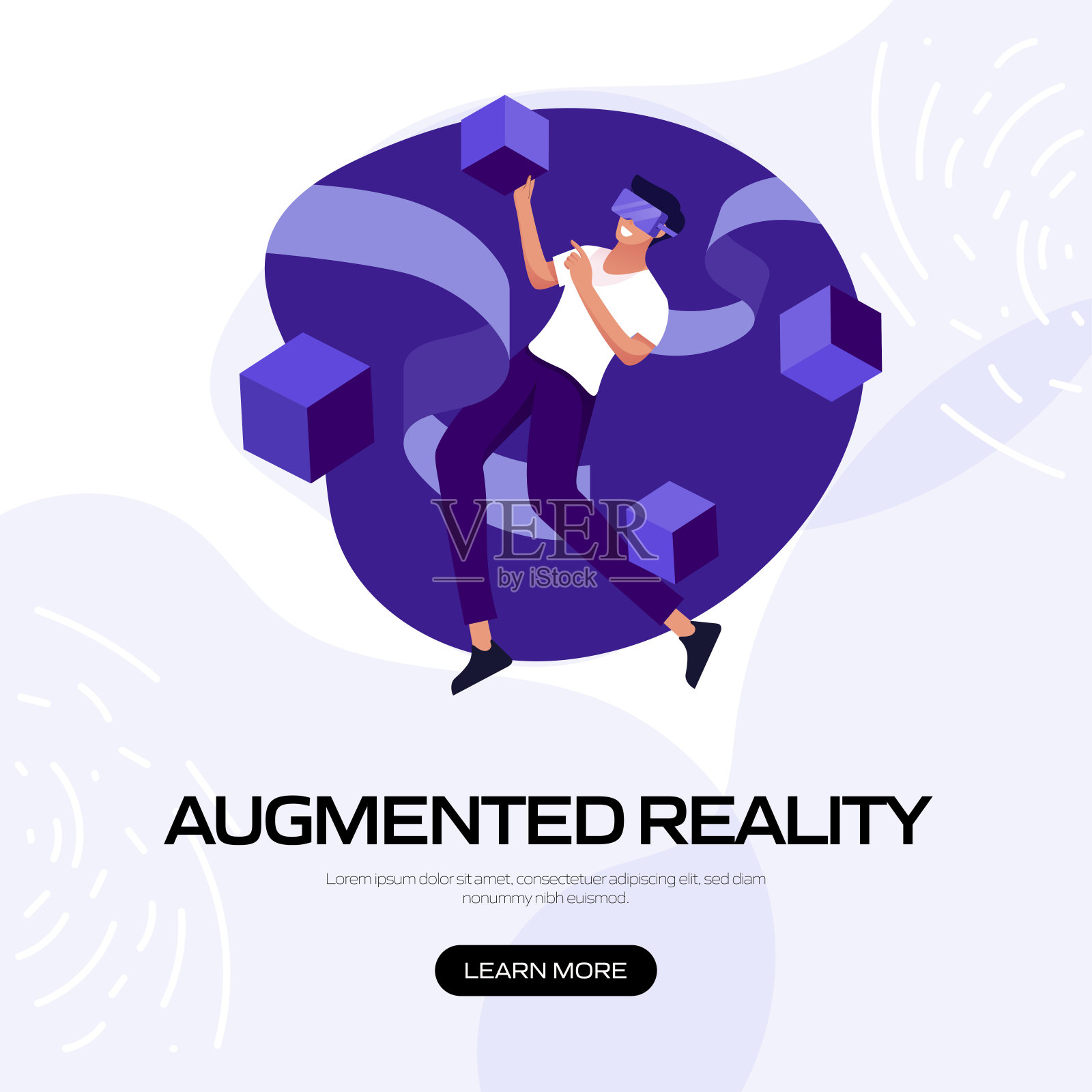 增强现实概念矢量插图网站横幅，广告和营销材料，在线广告，业务演示等。插画图片素材