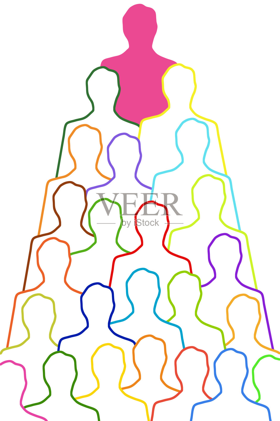 失踪的轮廓人在顶端插画图片素材