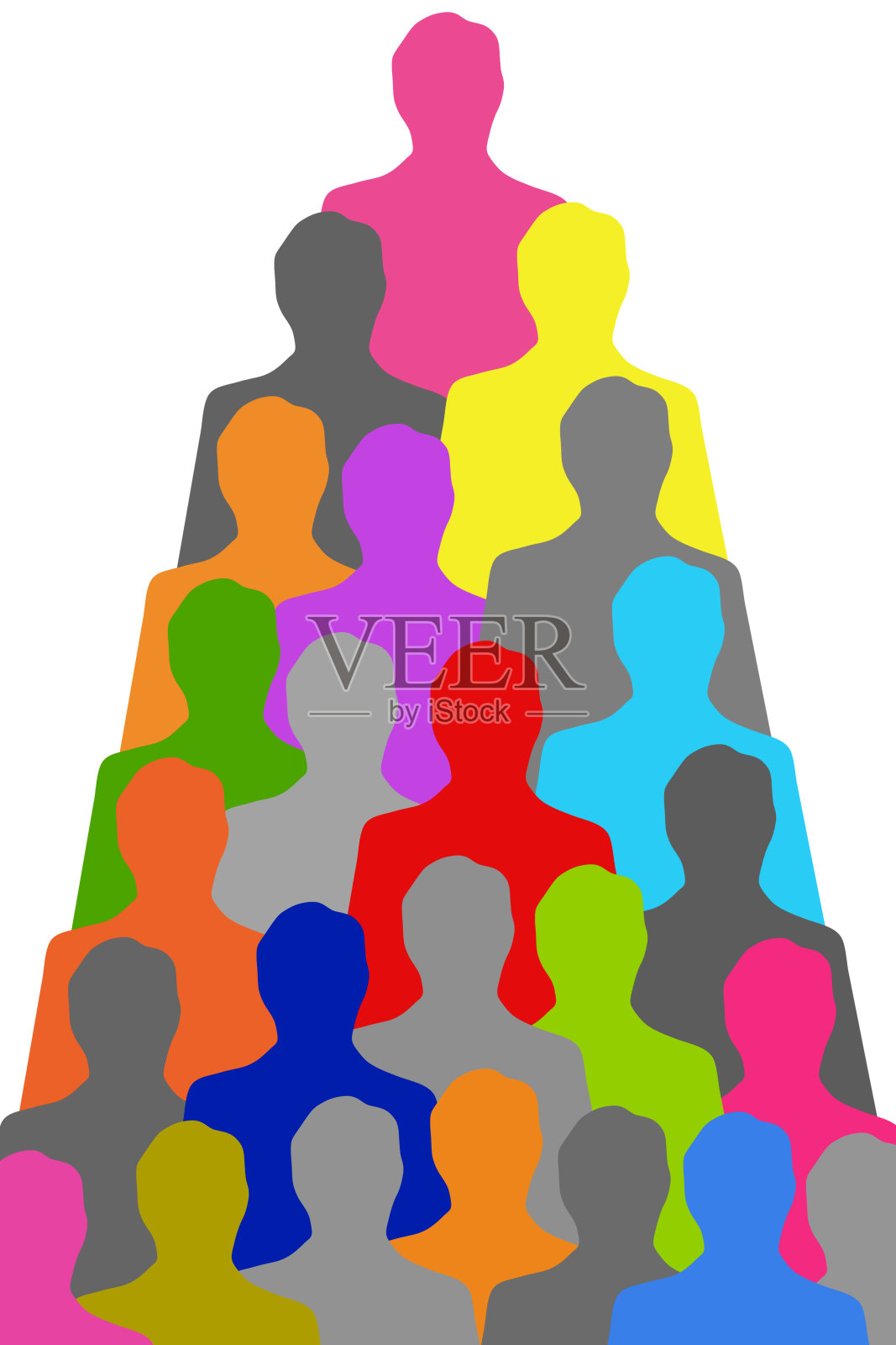 多肤色，黑人和白人插画图片素材