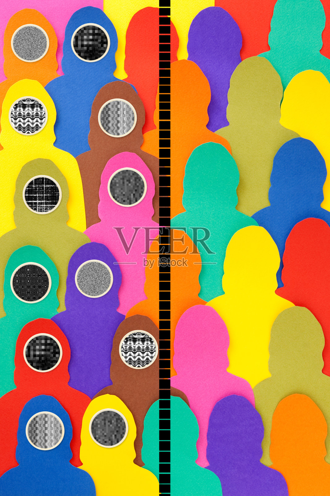 分隔广播女性插画图片素材