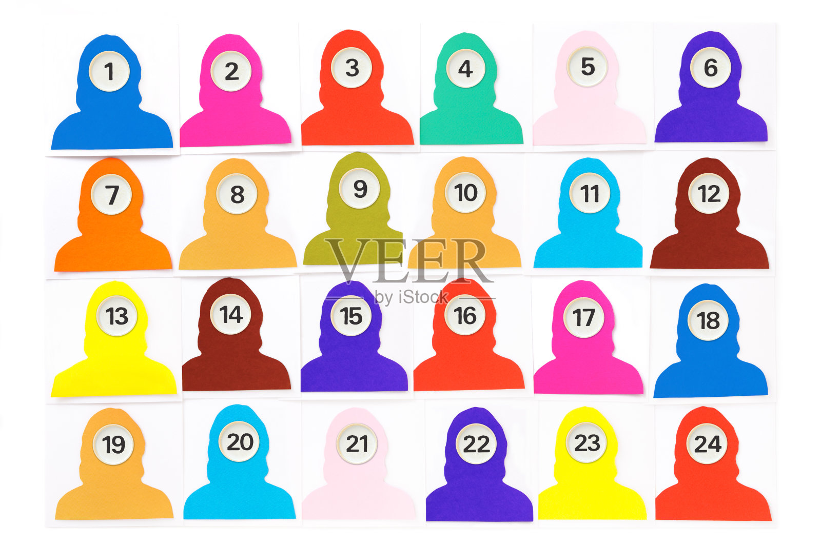 编号的女性插画图片素材