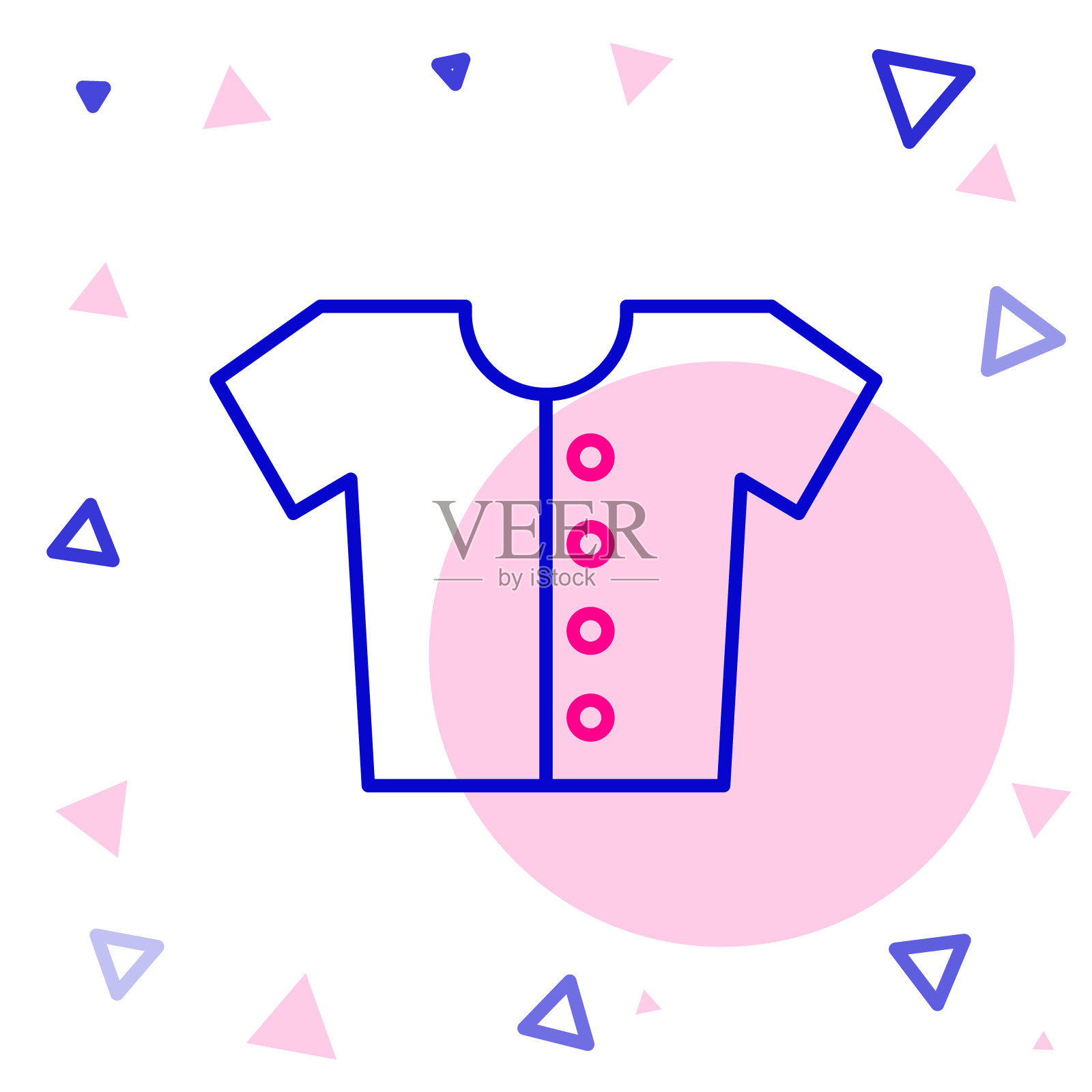 Line Baby t恤图标孤立在白色背景上。婴儿衣服的标志。童装标志。色彩缤纷的轮廓概念。向量插画图片素材