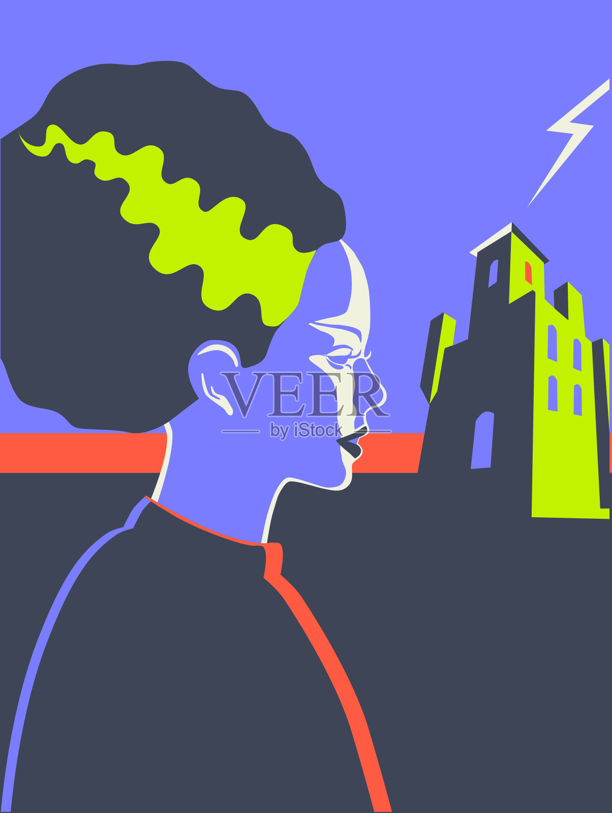 弗兰肯斯坦的新娘插画图片素材