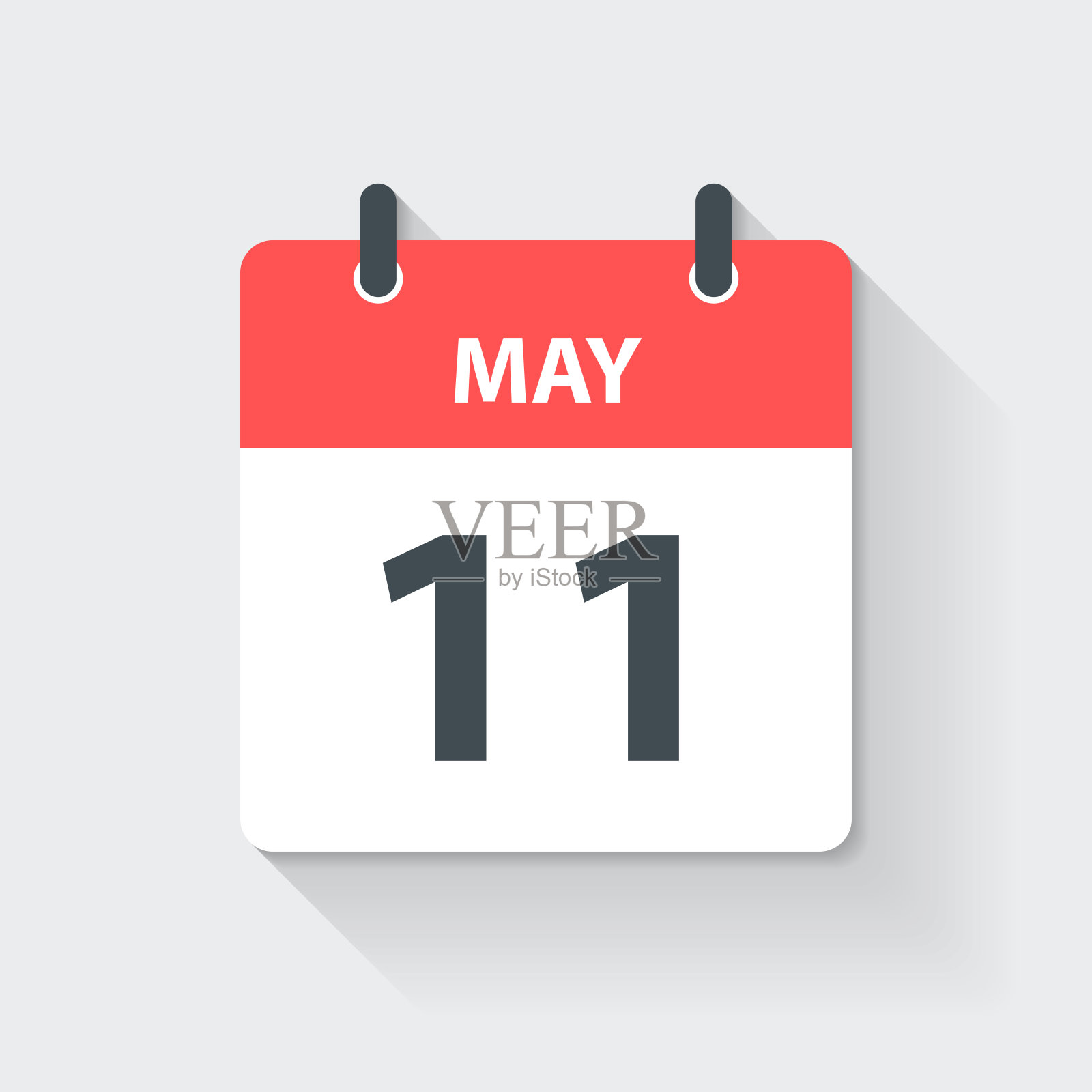 5月11日-日历图标在平面设计风格插画图片素材