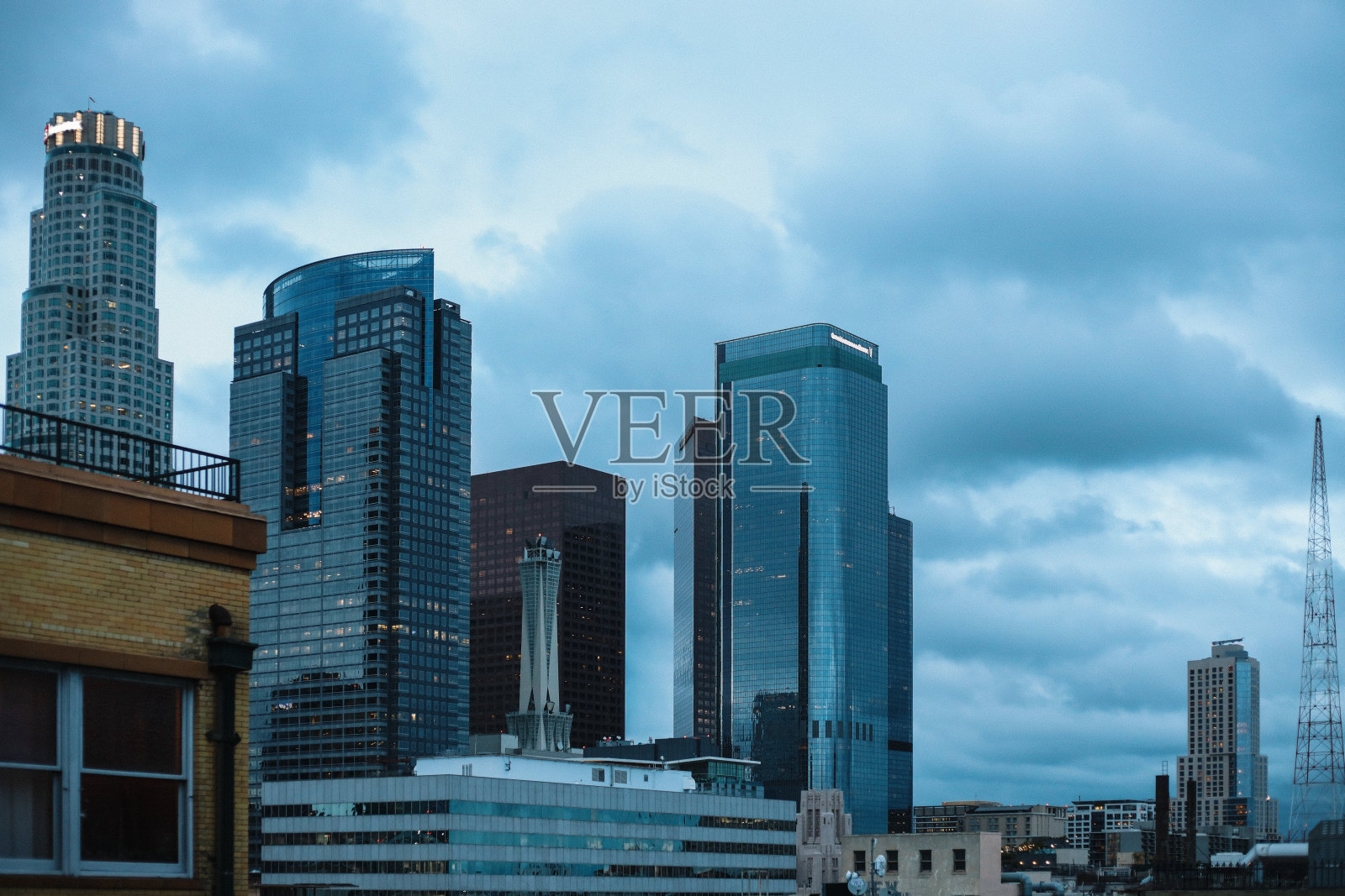 洛杉矶市中心的摩天大楼照片摄影图片