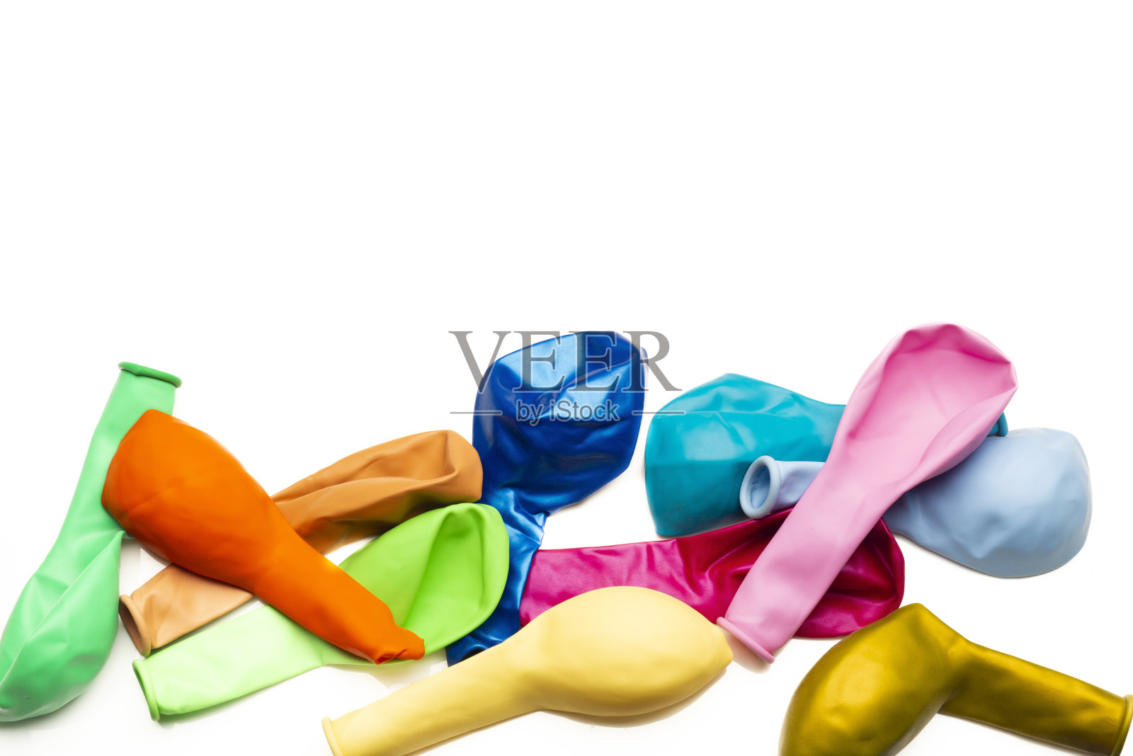 未充气的彩色气球照片摄影图片