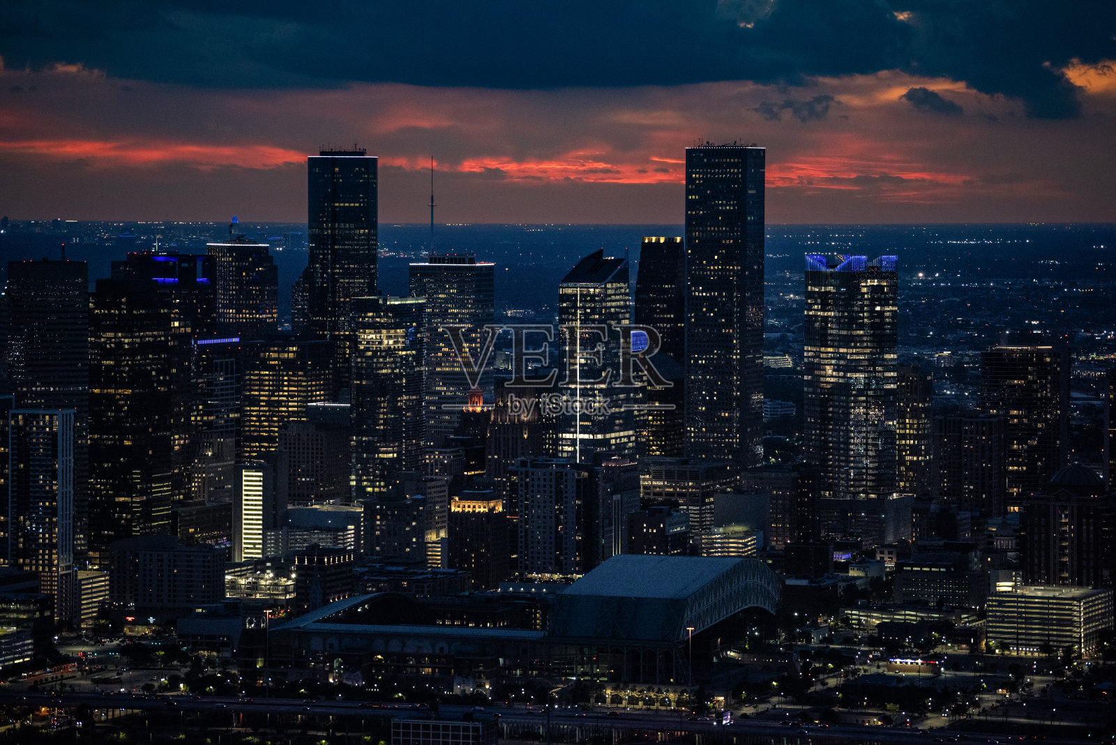 空中城市景观休斯顿照片摄影图片