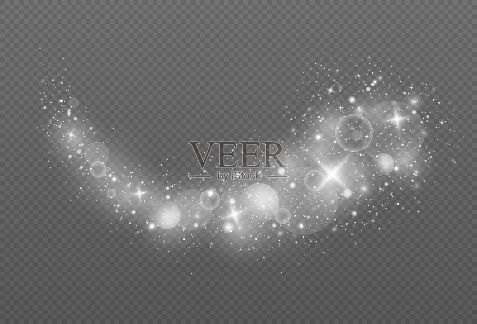 闪闪发光的魔法尘埃颗粒。发光效果。插画图片素材