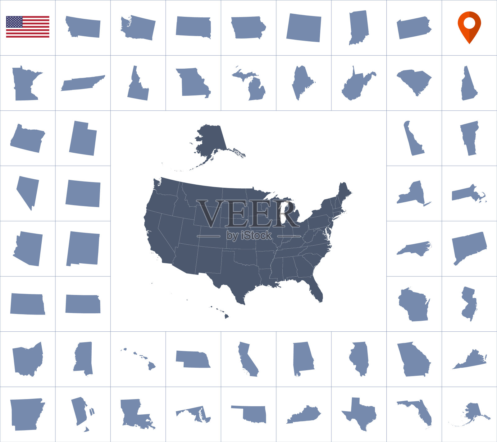 美国地图插画图片素材