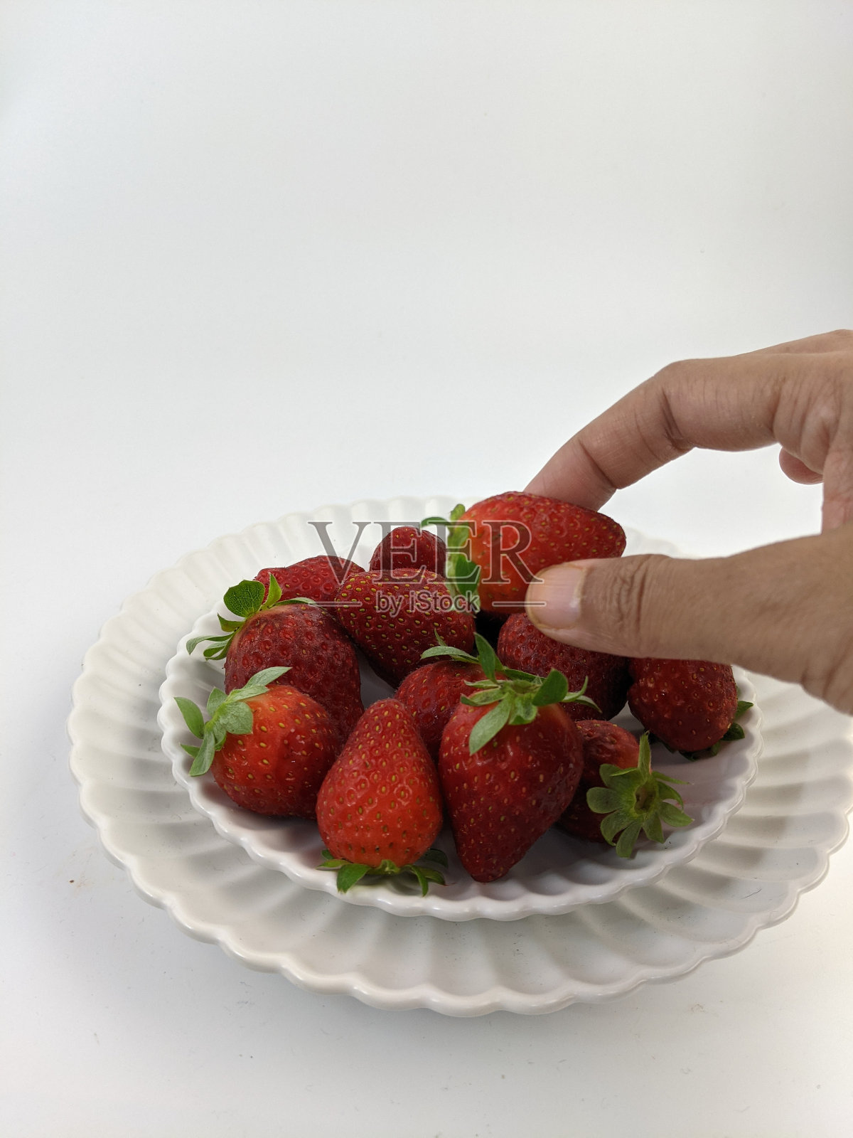 新鲜草莓的近景照片摄影图片