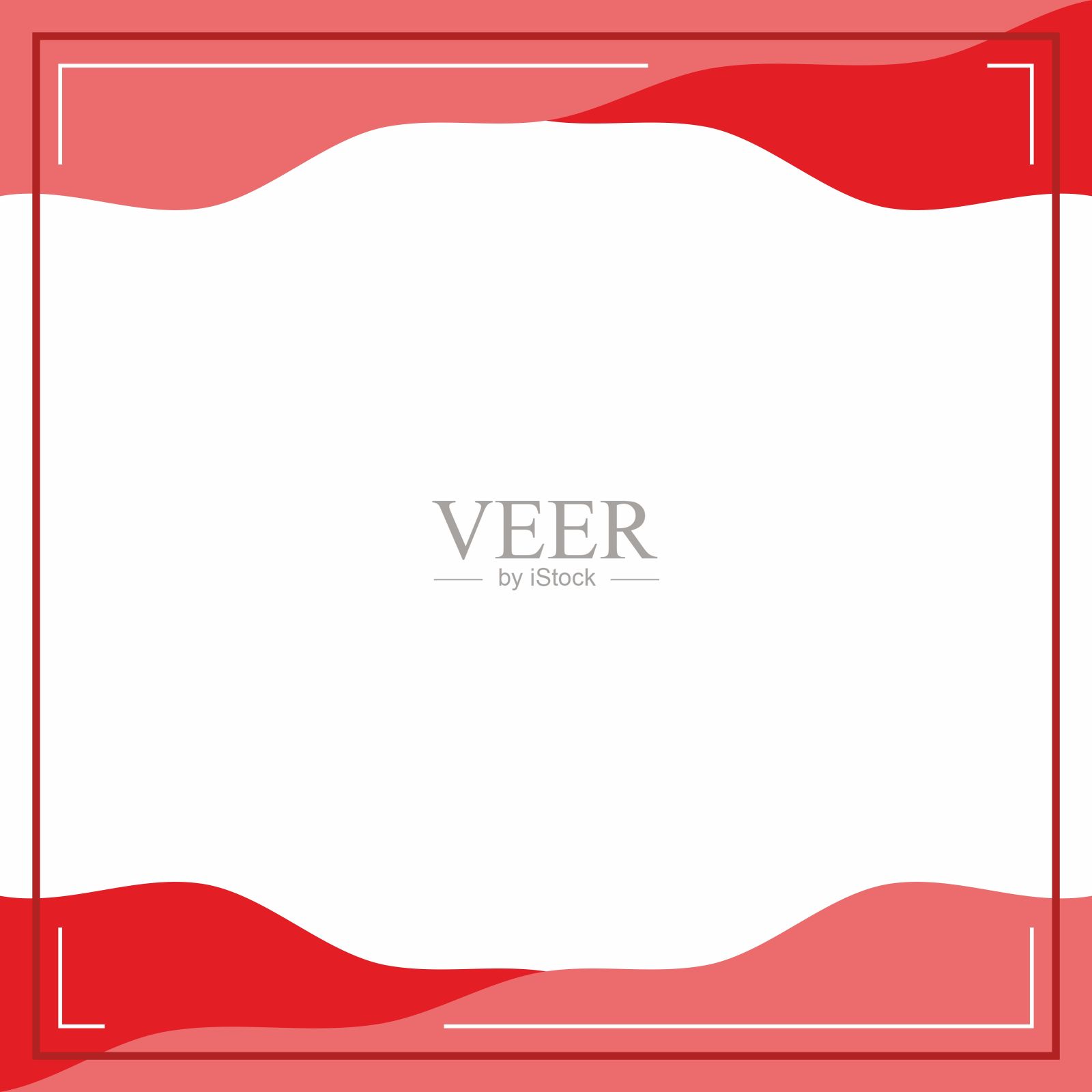 红色和白色的背景颜色与条纹线和波浪形状。适合社交媒体帖子和网络互联网广告。插画图片素材