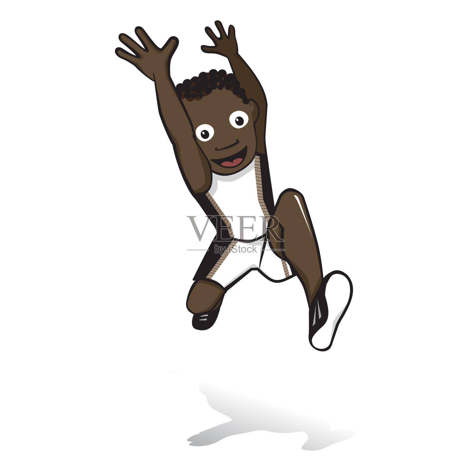 跳远运动员非洲人。插画图片素材