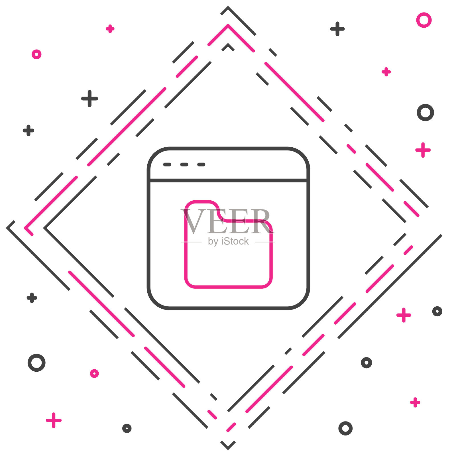 行浏览器文件图标隔离在白色背景上。色彩缤纷的轮廓概念。向量插画图片素材