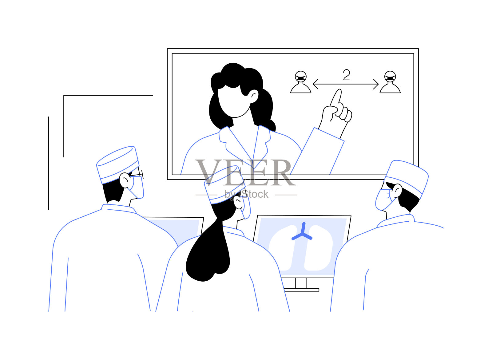 为医疗保健提供者提供抽象概念矢量插图教育。插画图片素材