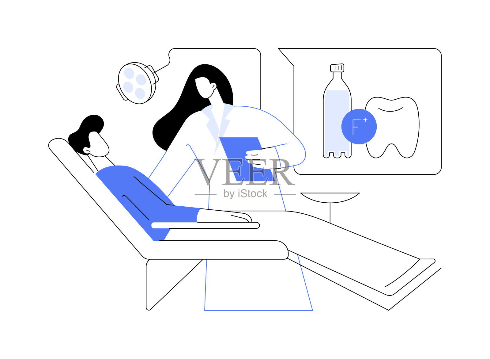 口腔健康改善抽象概念矢量插图。插画图片素材