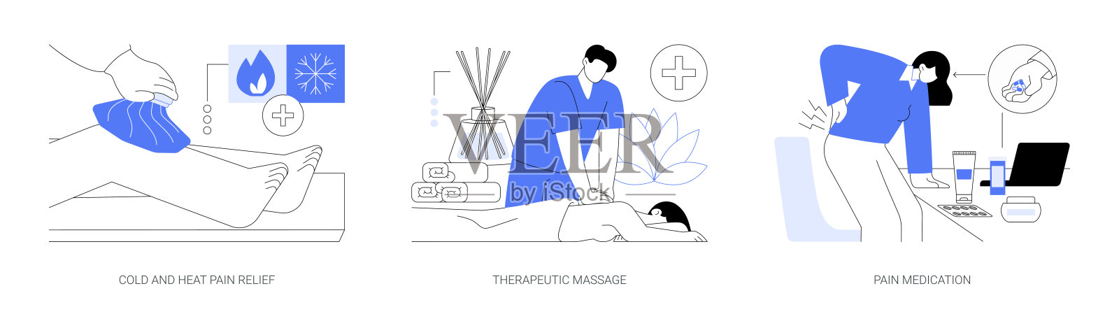 疼痛医学抽象概念矢量插图。插画图片素材