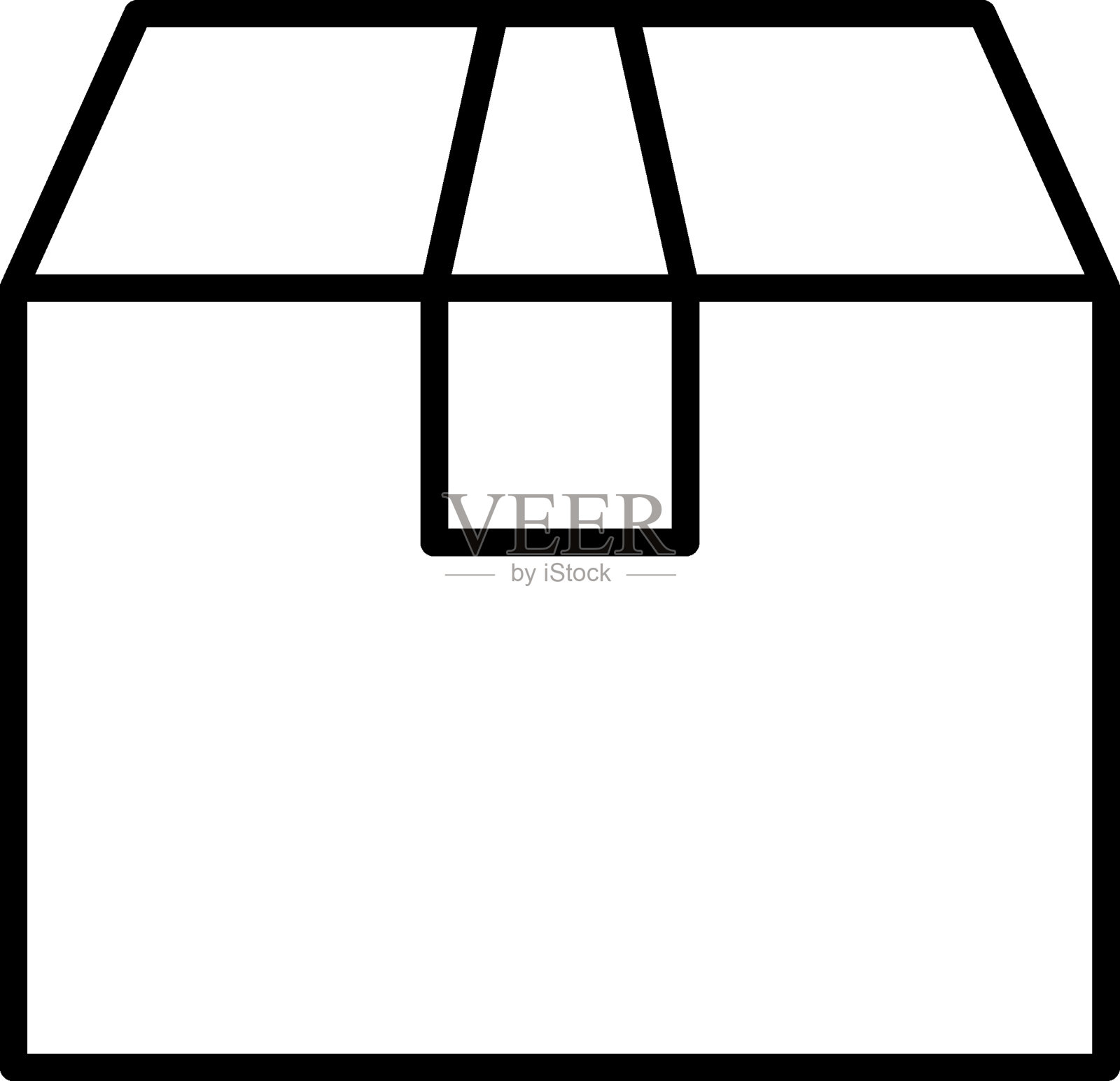 包装盒简单轮廓标志的广告。完美的网站，书籍，商店，商店。可编辑的笔画在极简主义的轮廓风格插画图片素材