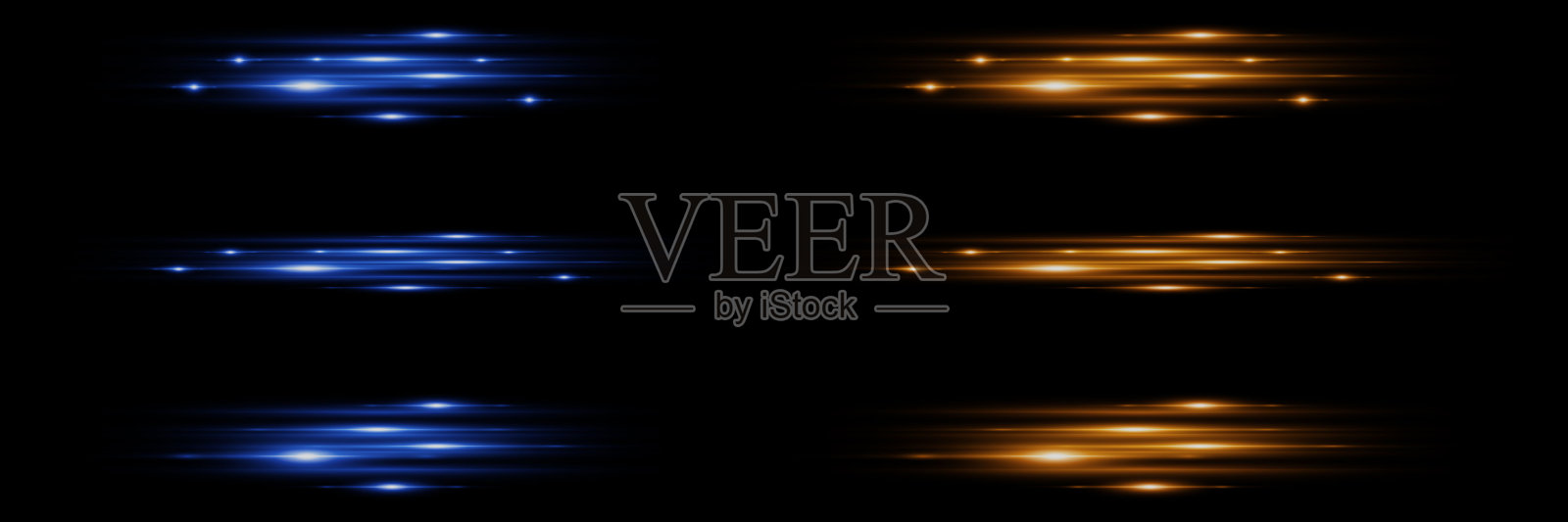 明亮的水平高光。激光束，水平光束。插画图片素材