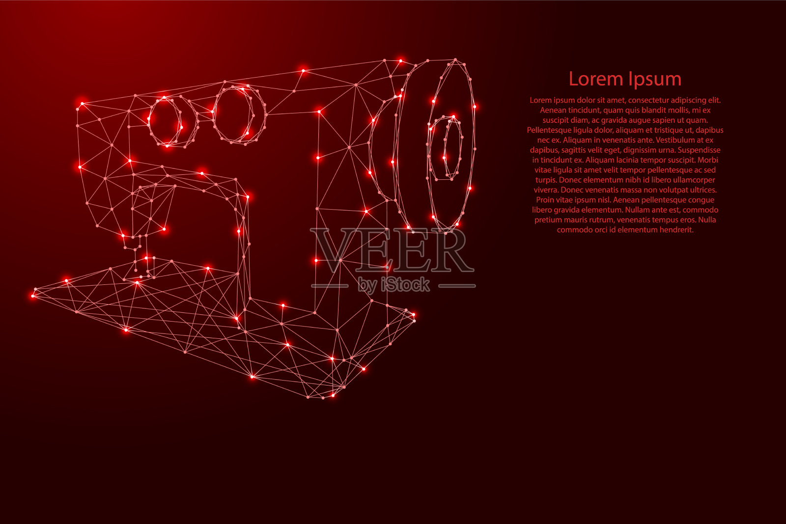 缝纫机从未来多边形红色插画图片素材