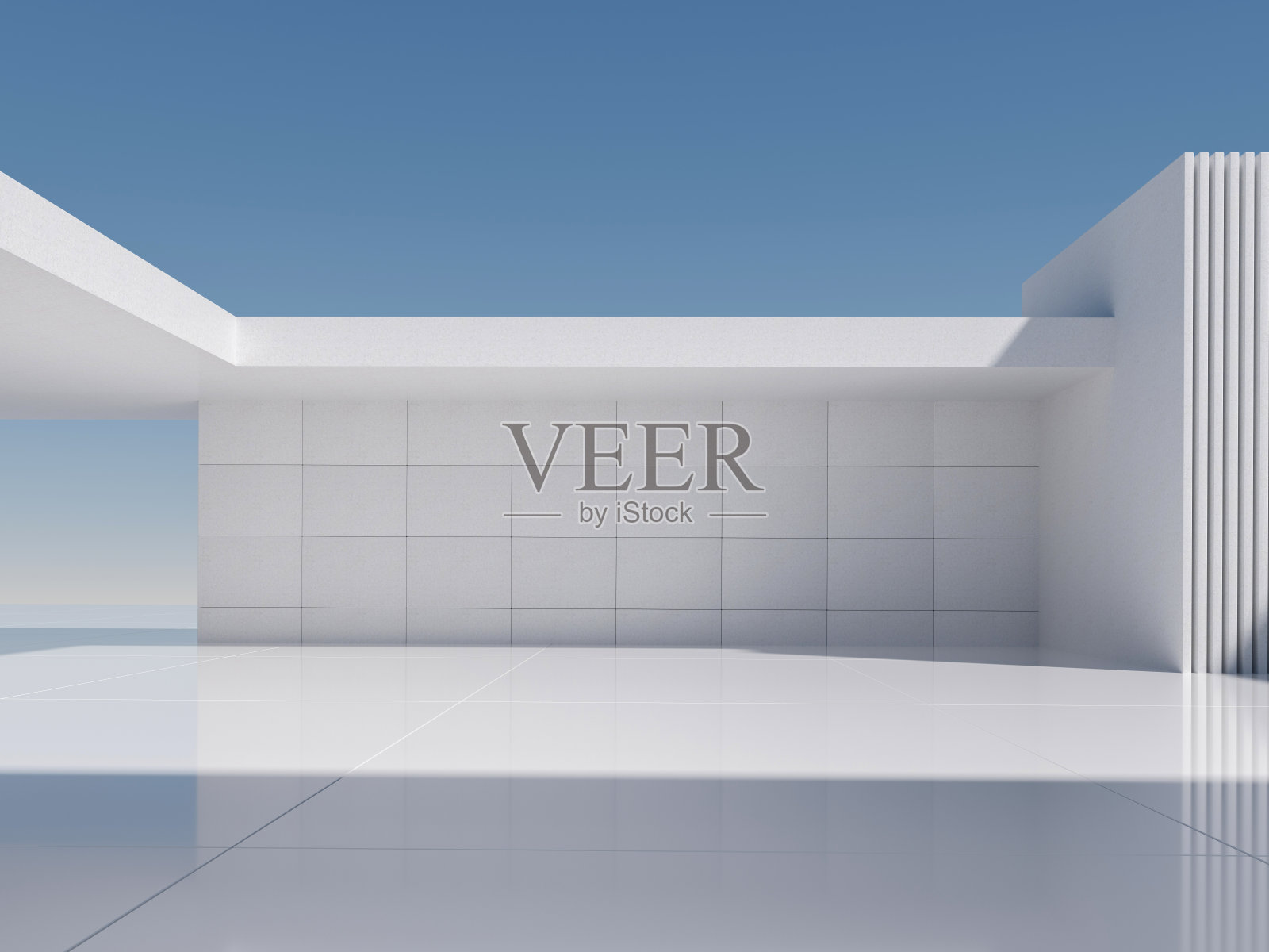 空荡荡的现代建筑大厅照片摄影图片