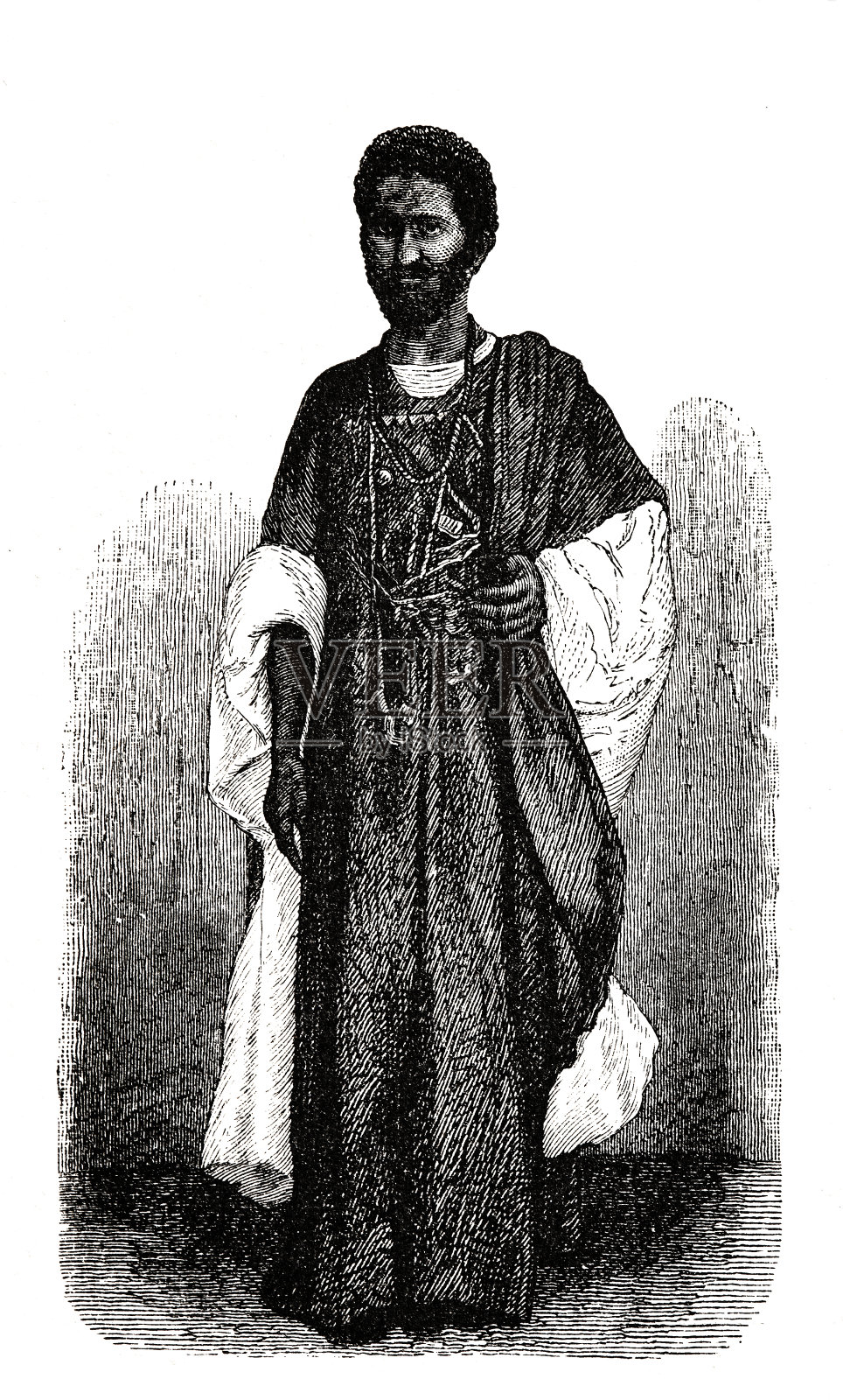 来自桑给巴尔的阿拉伯人，全身插画图片素材