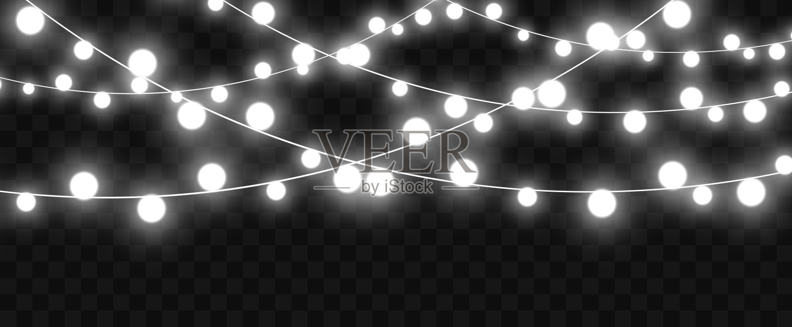 矢量插图的光花环在一个透明的背景。插画图片素材