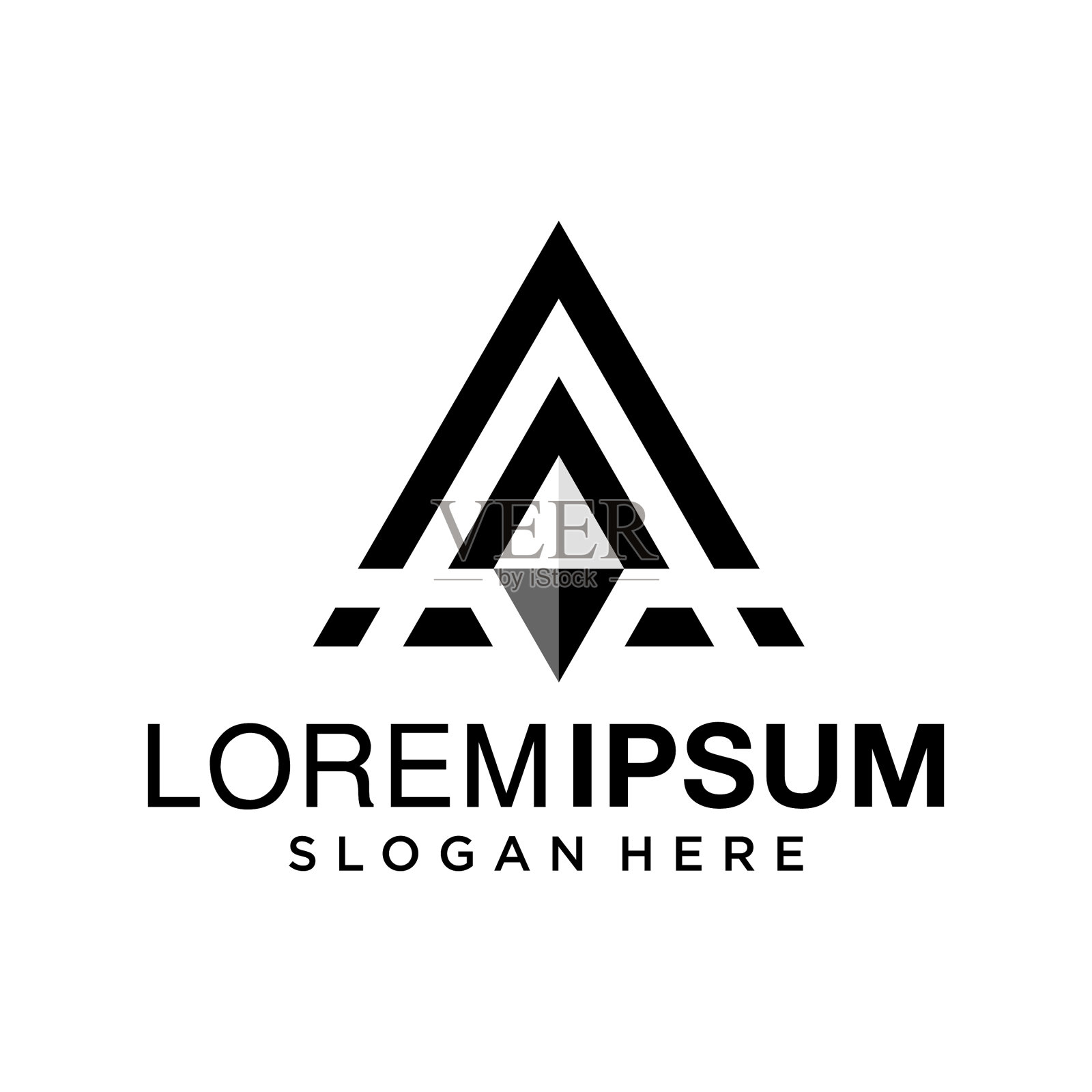 字母标志设计的灵感与三角形插画图片素材