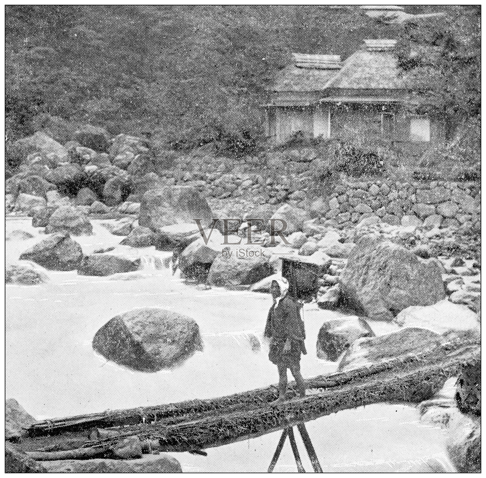 日本古玩旅行照片:桥插画图片素材