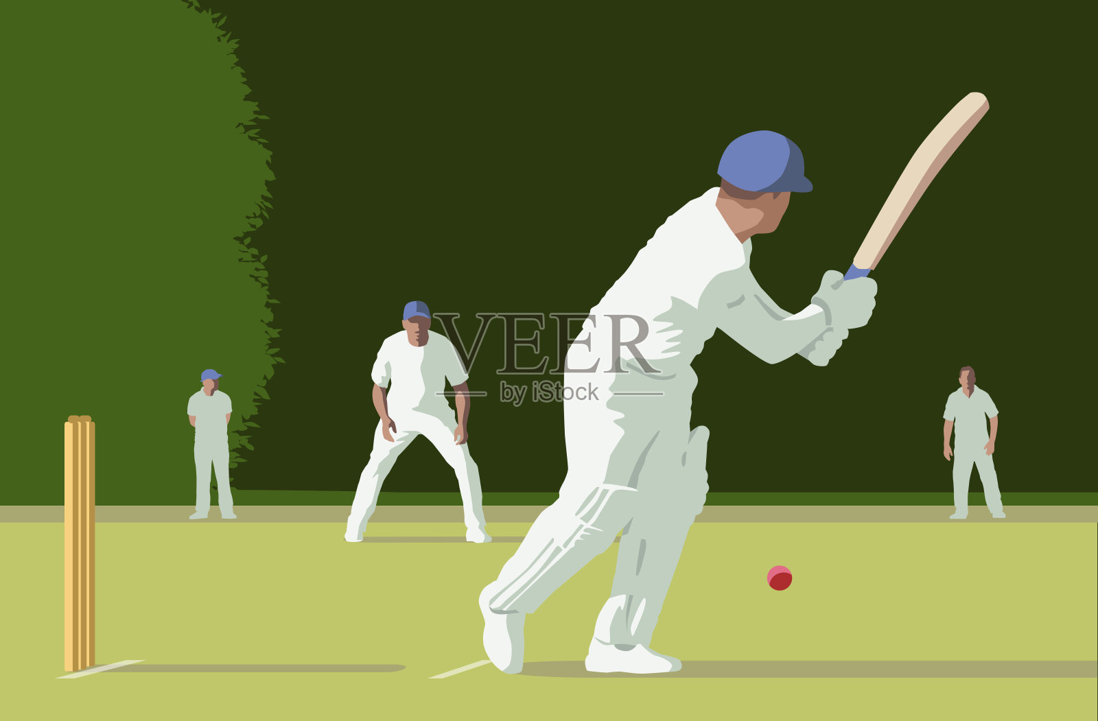 板球运动员插画图片素材
