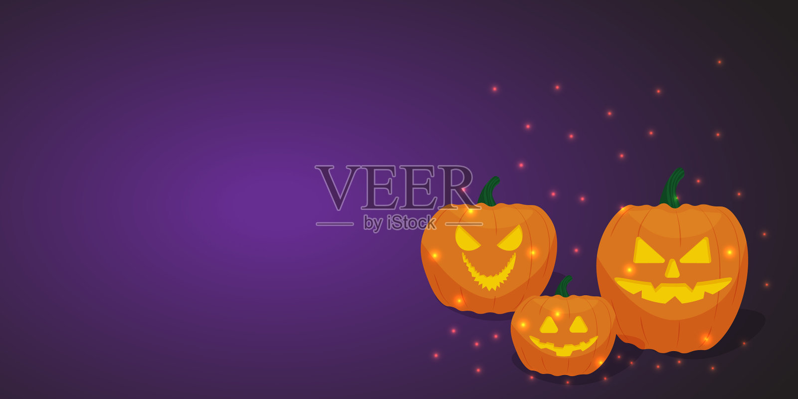 紫色背景南瓜设计模板素材