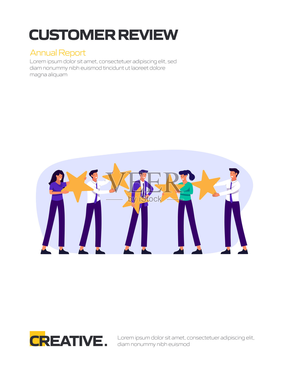 客户评论概念平面设计的海报，封面和横幅。现代平面设计矢量插图。插画图片素材