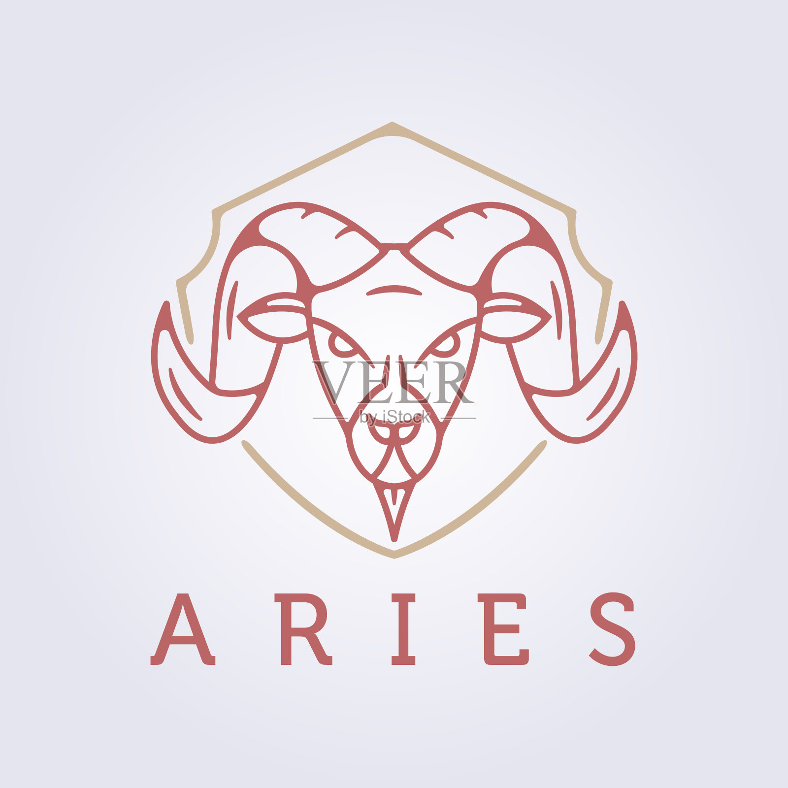 简单现代的白羊座星座魔法巫术符号符号符号符号符号矢量插图设计设计元素图片