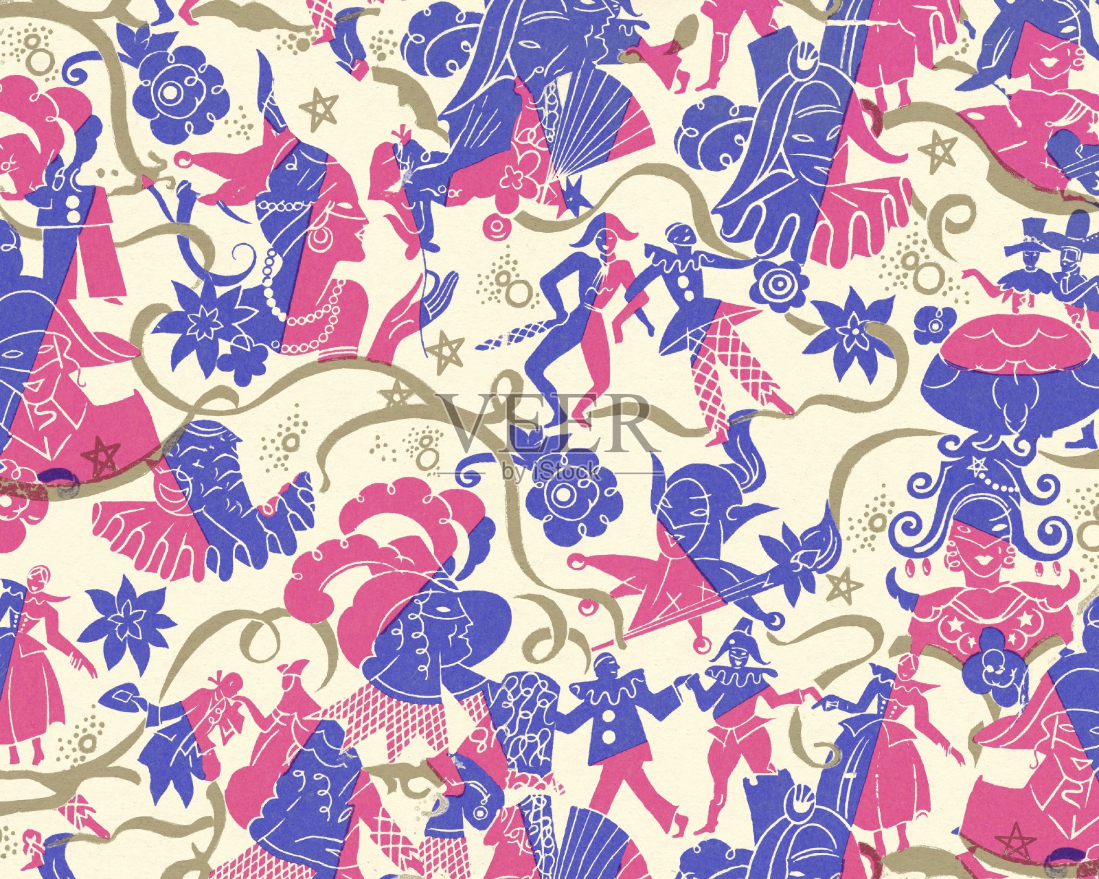 皇家小丑和小丑的模式插画图片素材