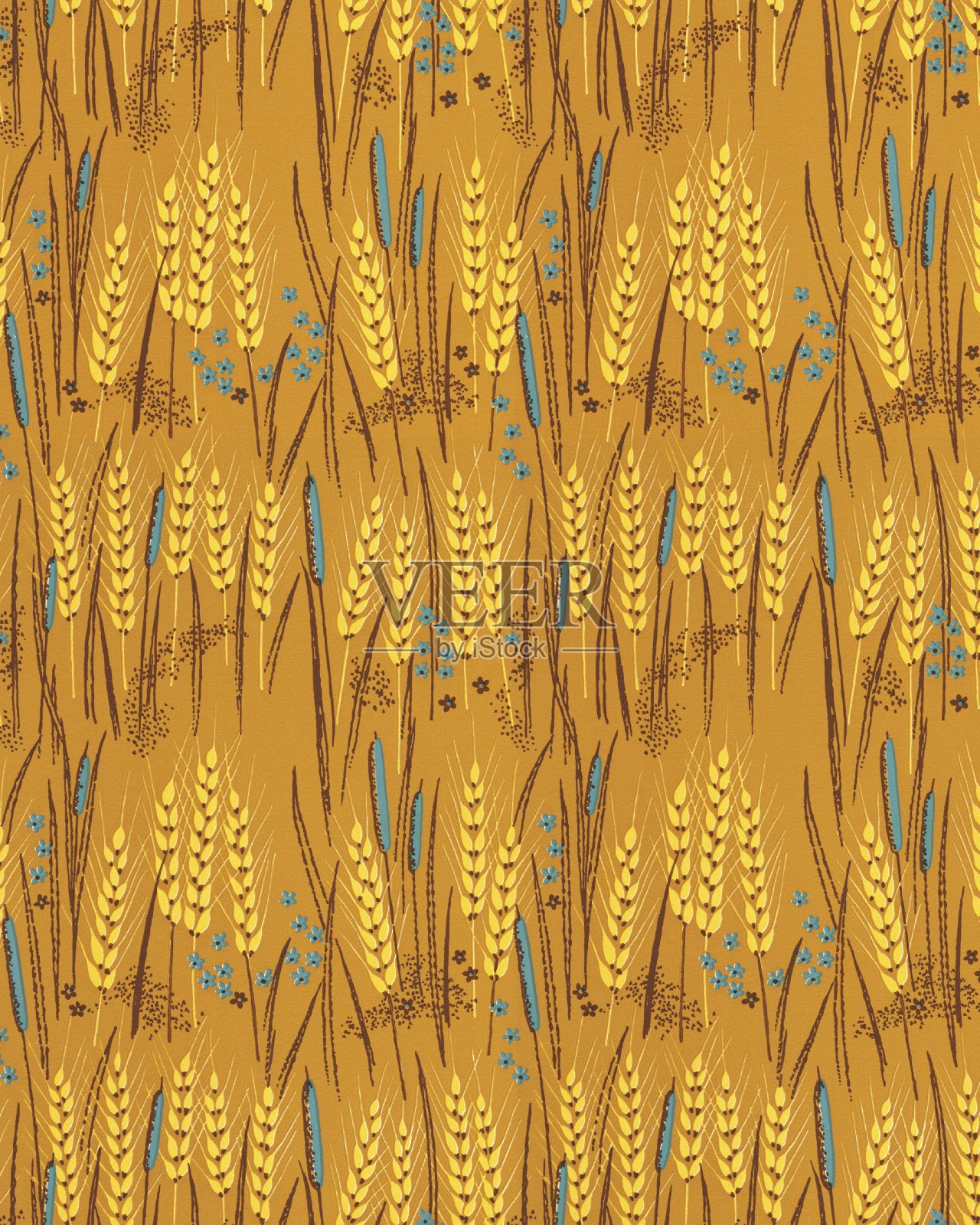 模式的小麦插画图片素材