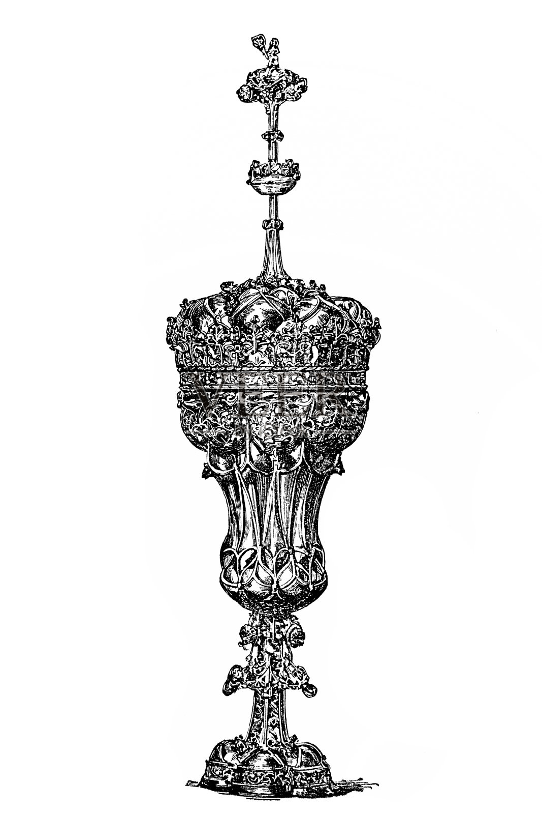 马提亚国王的圣杯，匈牙利金匠的作品，马提亚一世捐赠给Németújhely的人民。插画图片素材