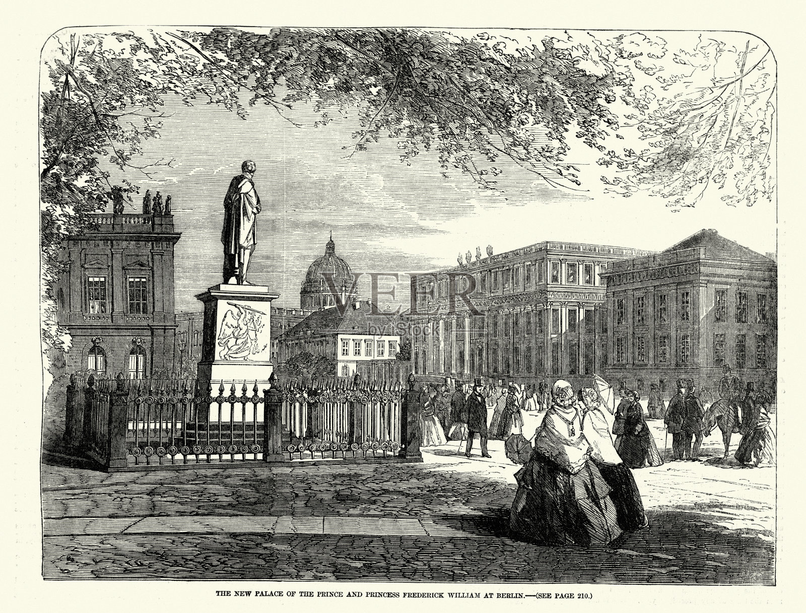 弗雷德里克·威廉王子和公主的新宫殿，柏林，德国，19世纪50年代插画图片素材