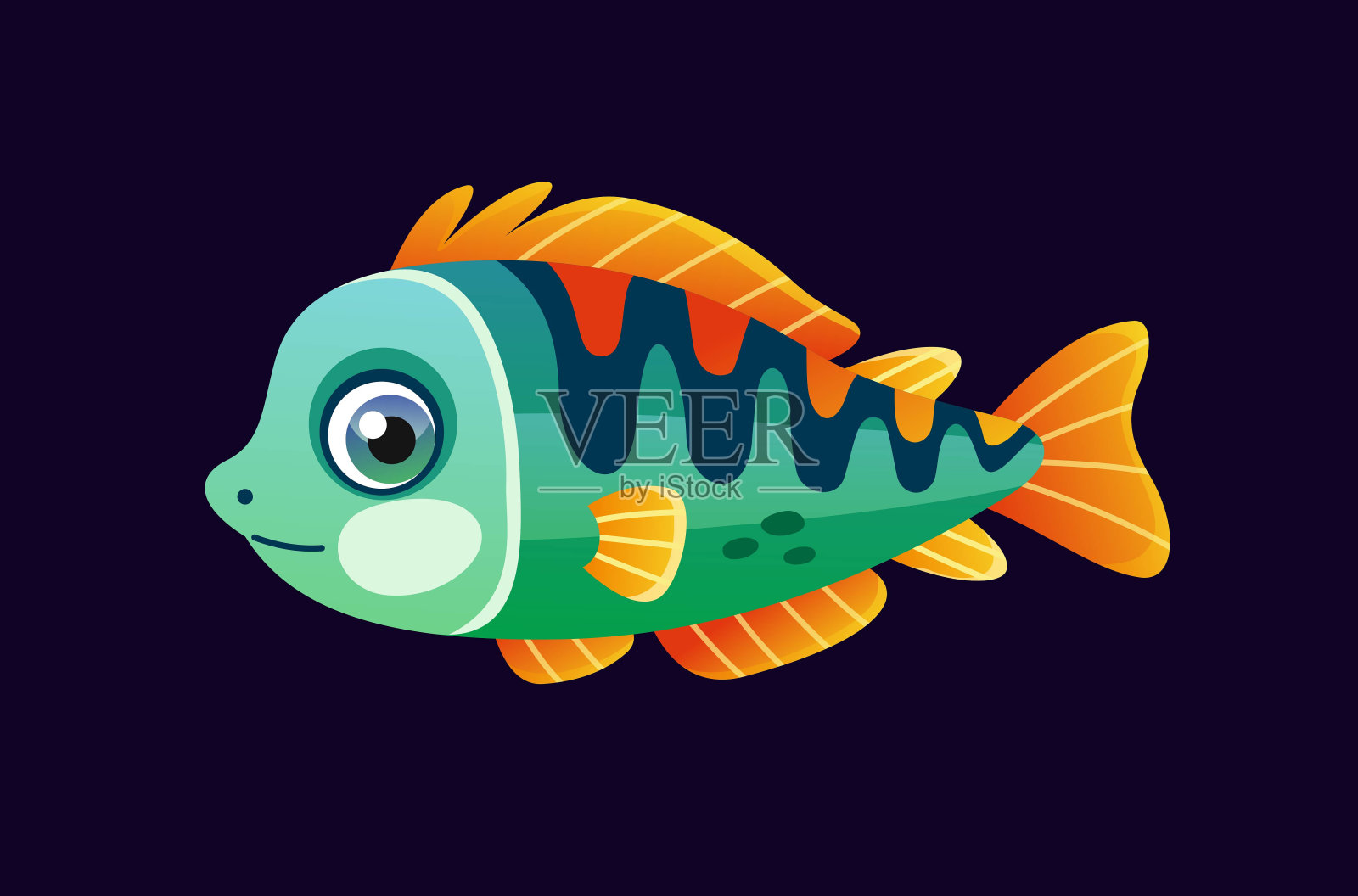 可爱的水下动物插画图片素材