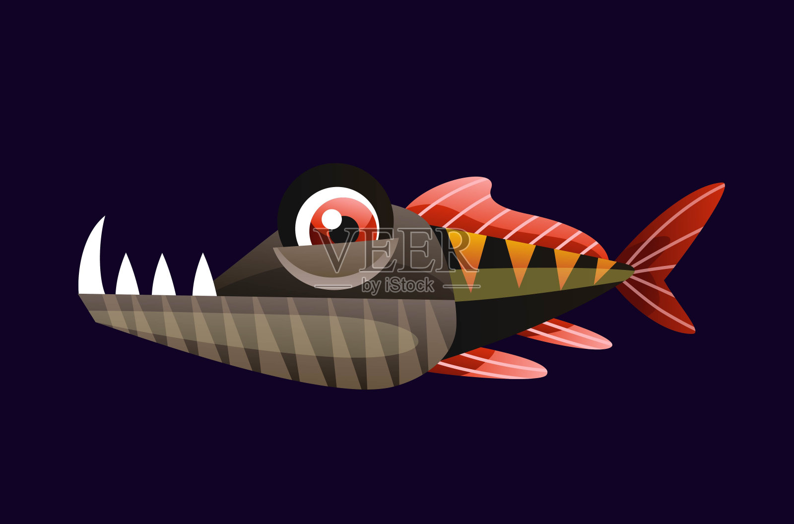 可爱的水下动物插画图片素材