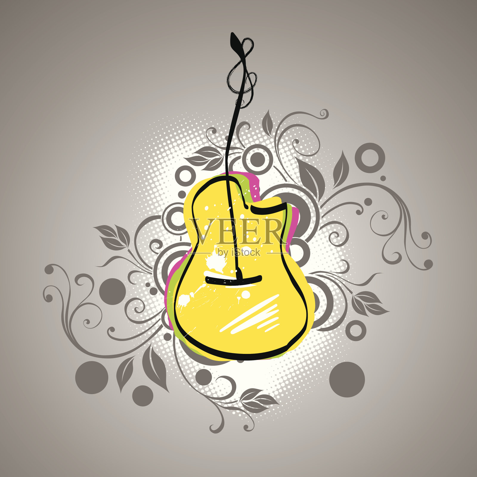 抽象的吉他设计元素图片