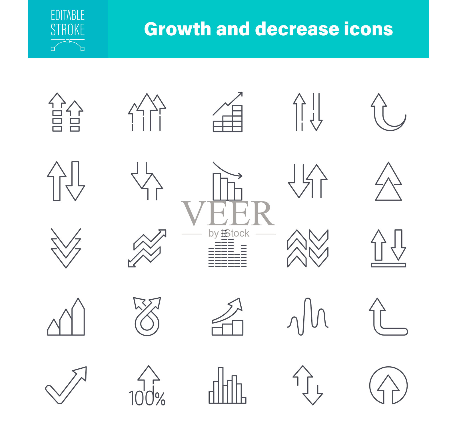 增加和减少图标可编辑的笔画插画图片素材